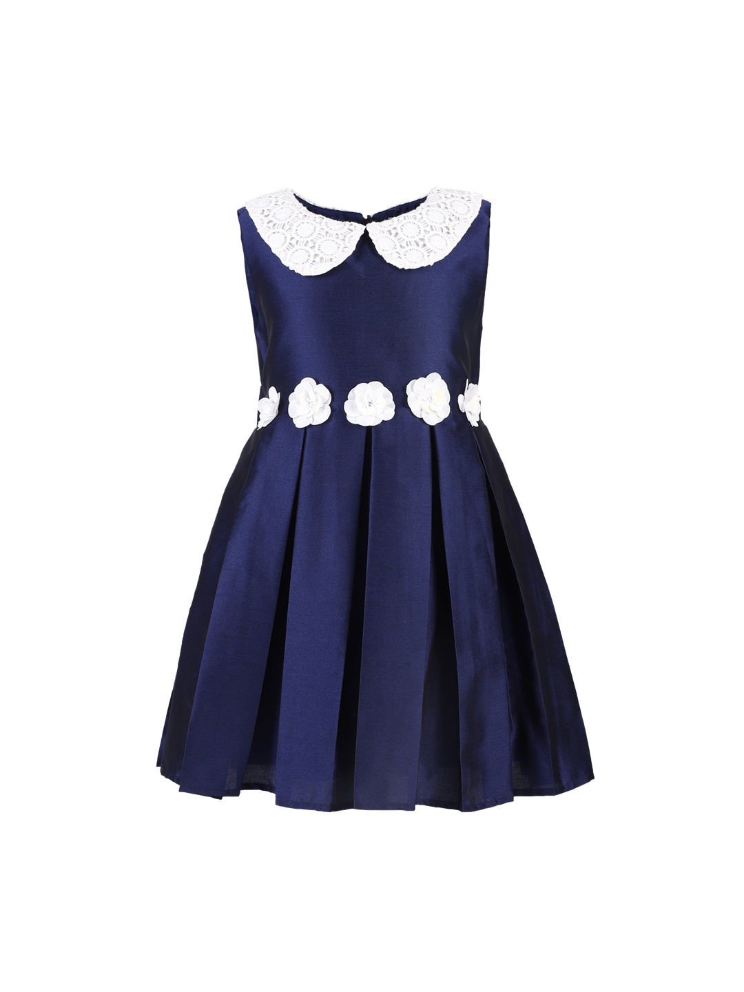 

A Little Fable Girls Navy Blue Solid Fit and Flare Dress