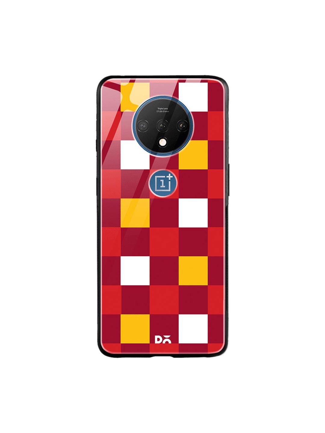 

DailyObjects Red & Yellow Quartet Checks 2 OnePlus 7T Glass Case
