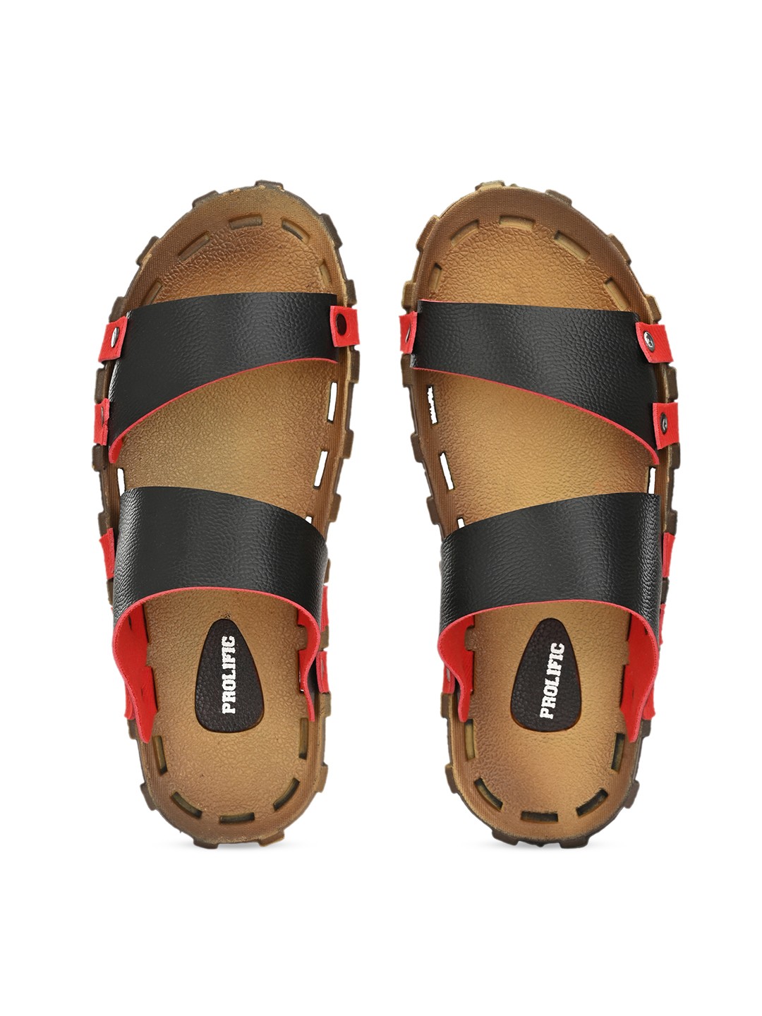 

Prolific Men Black & Red Solid Sliders