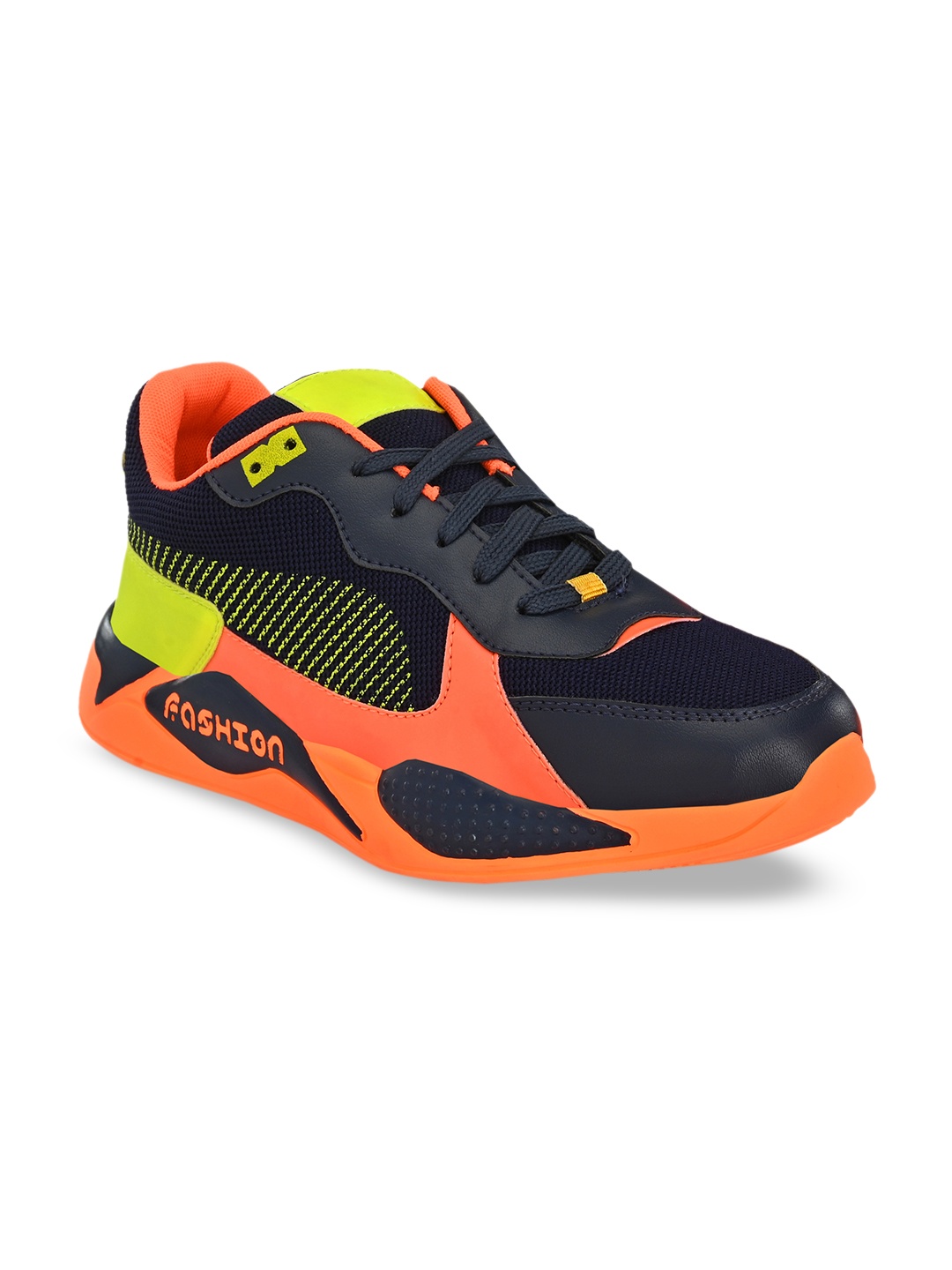 

Walkstyle By El Paso Men Orange & Black Mesh Running Shoes