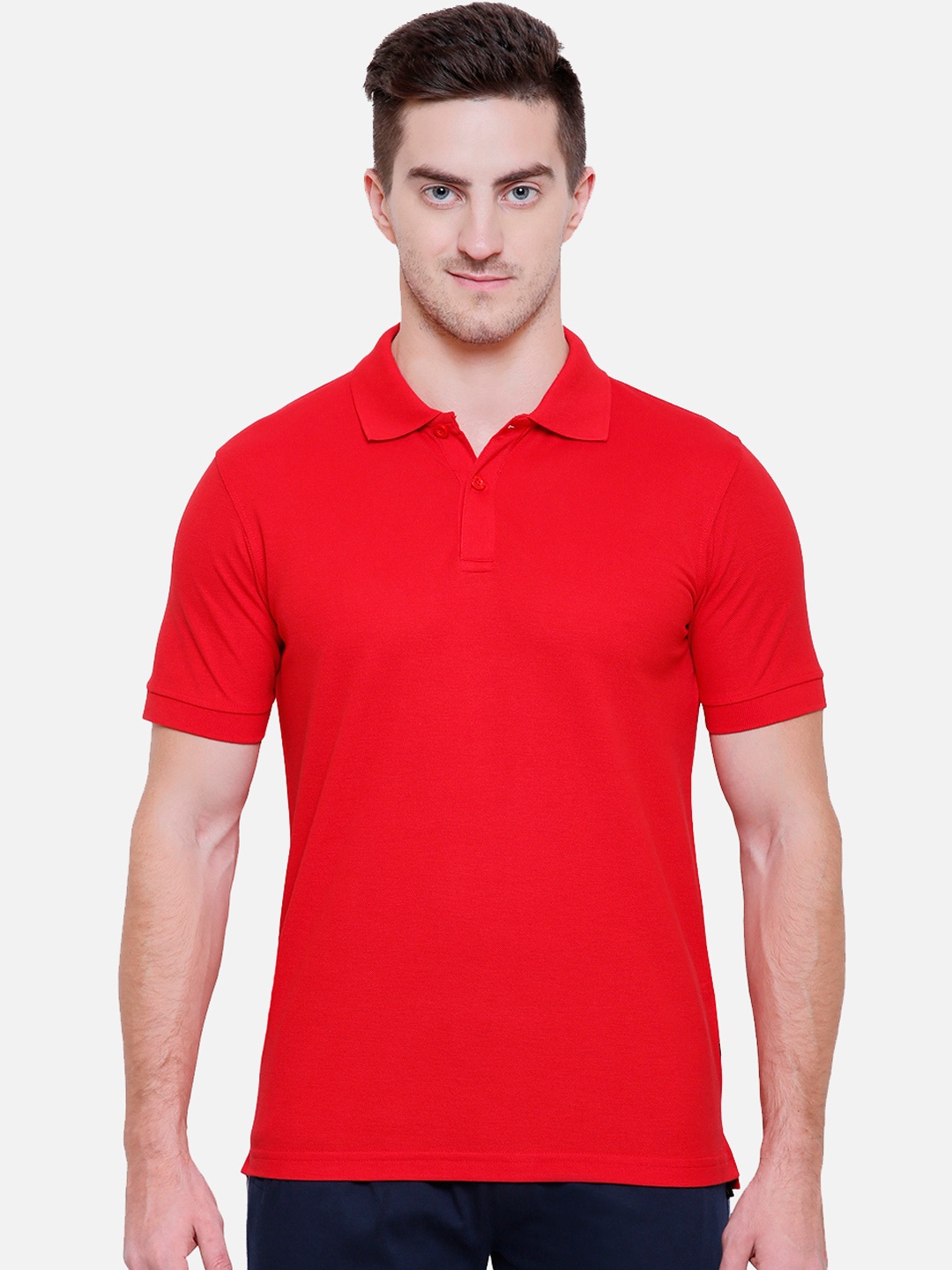 

PROTEENS Men Red Solid Polo Collar T-shirt
