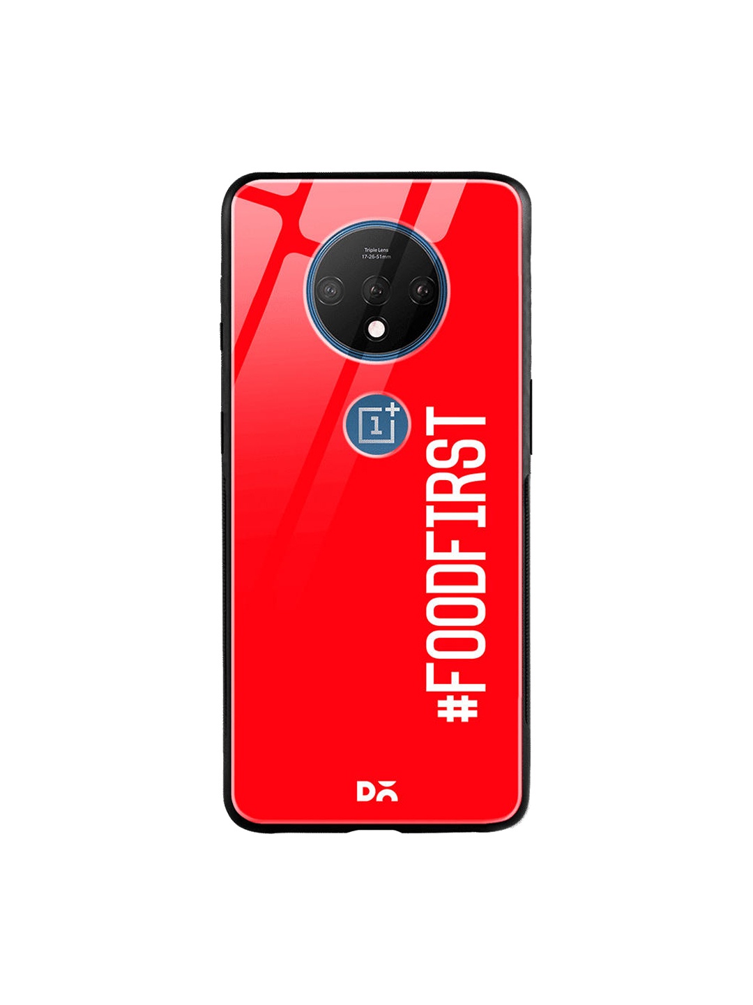 

DailyObjects Red & White Food First OnePlus 7T Glass Case