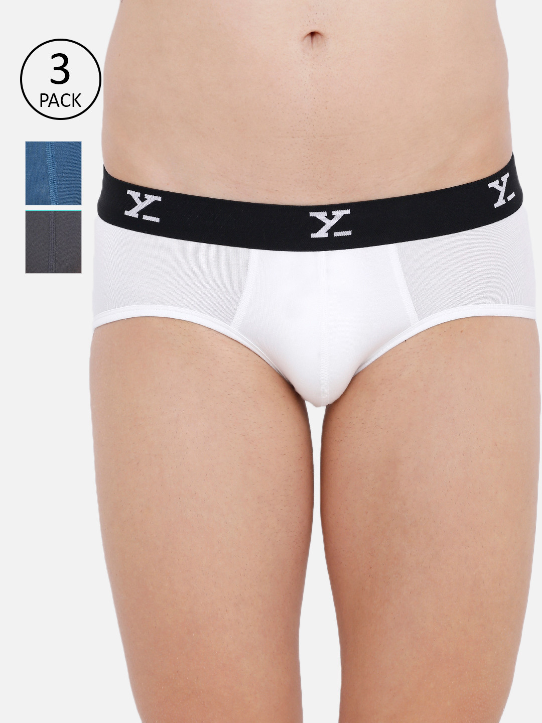 

XYXX Pack Of 3 Low Rise Ultra Soft Antimicrobial Basic Briefs XYBRF3PCKN42, White