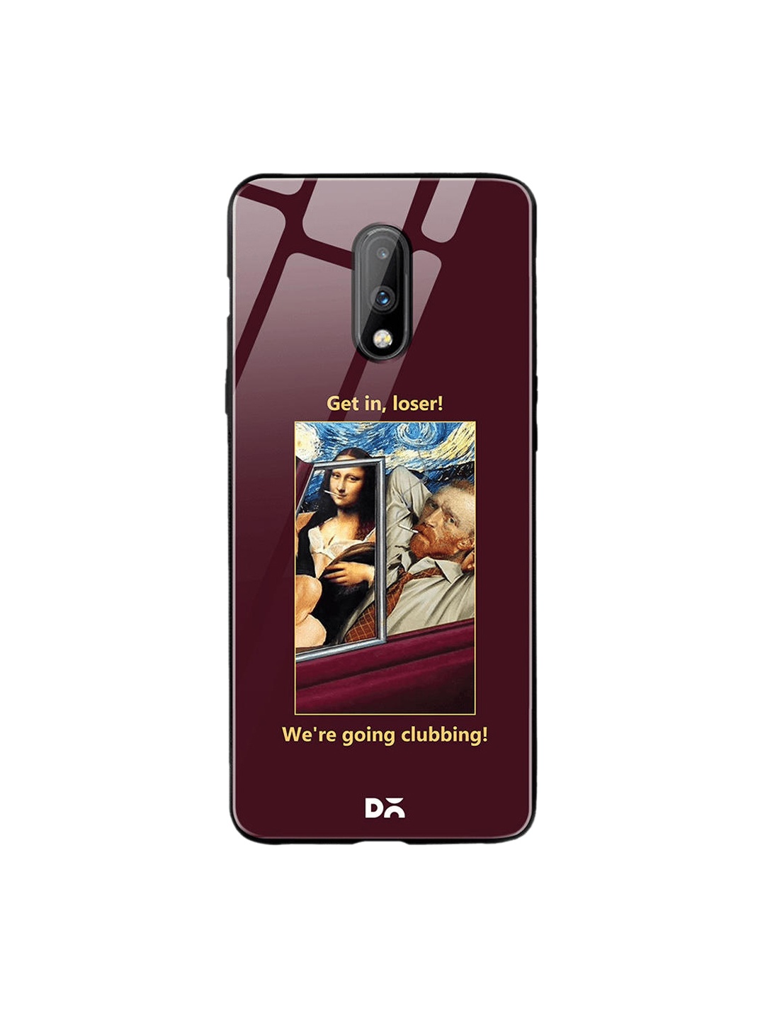 DailyObjects Burgandy & White Clubbing OnePlus 7 Glass Cover, Burgundy