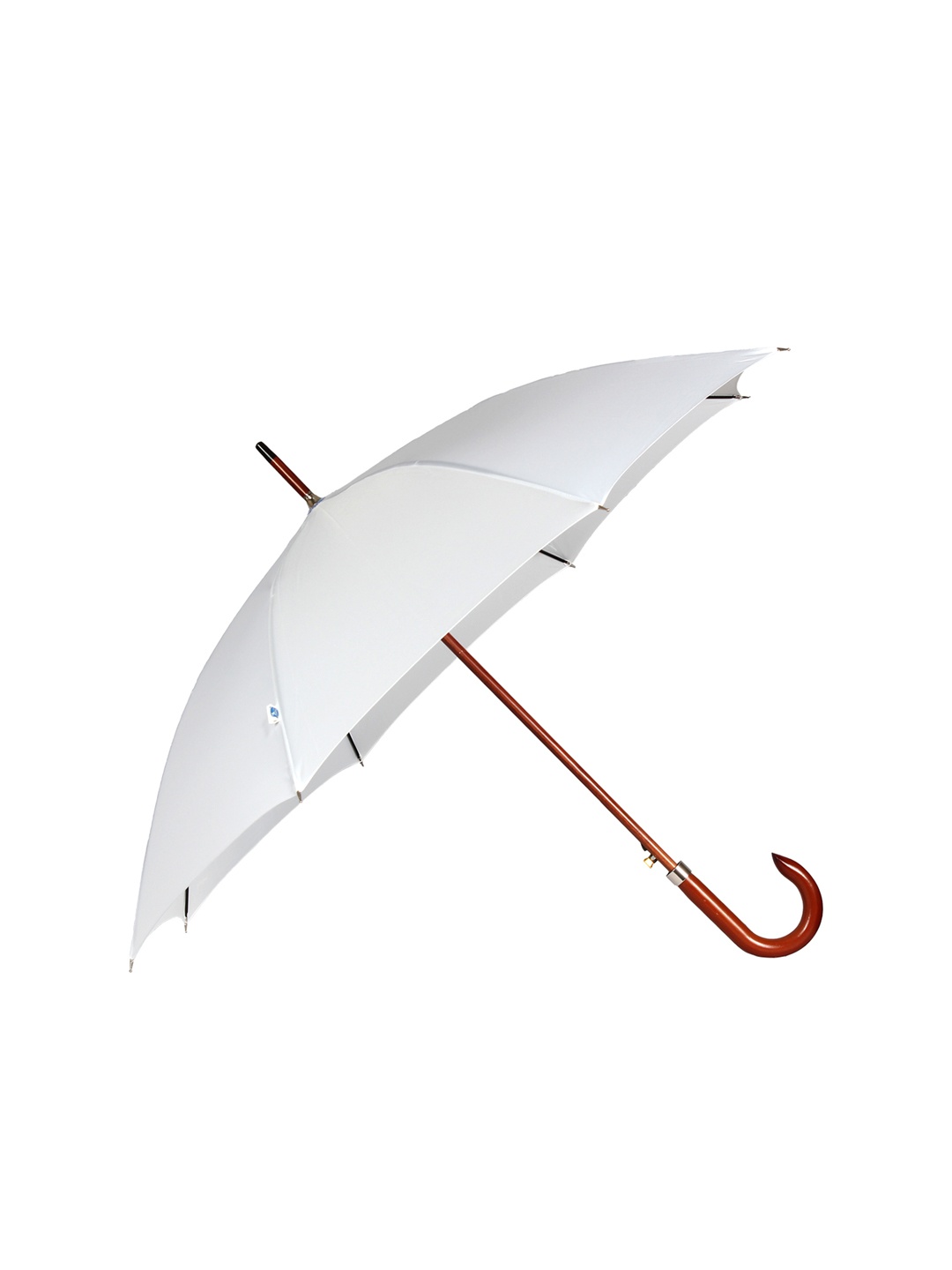 

Johns Unisex White Solid Woodking Semi-Automatic Stick Umbrella