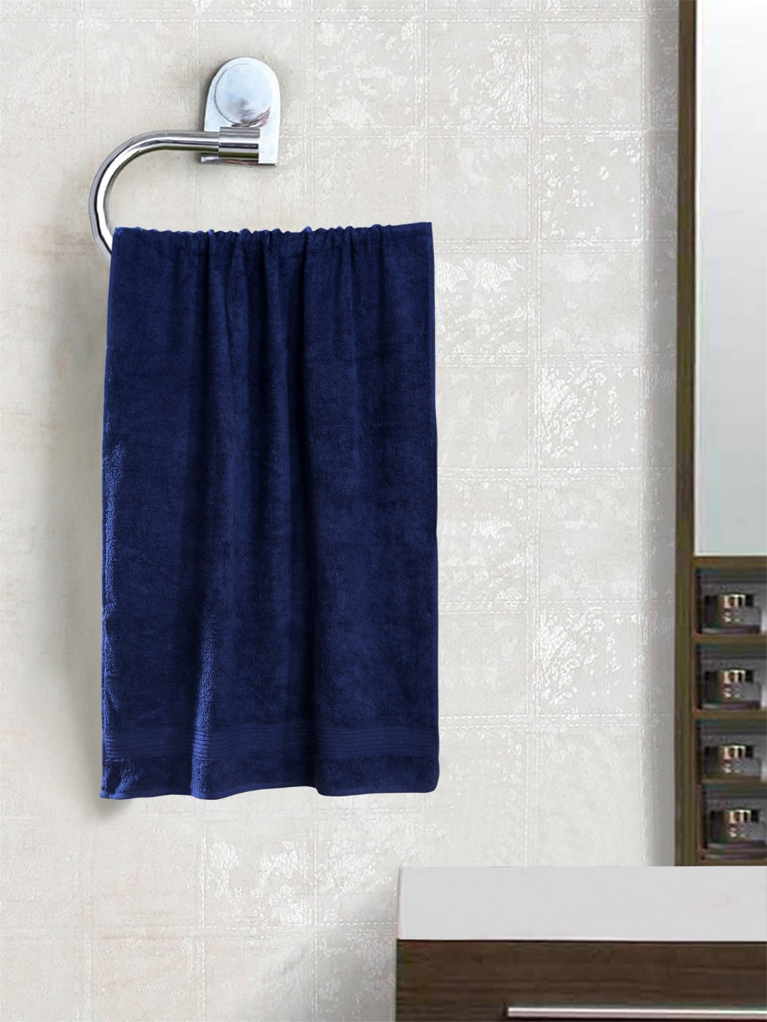 

ROMEE Unisex Navy Blue Solid 400 GSM Bath Towel