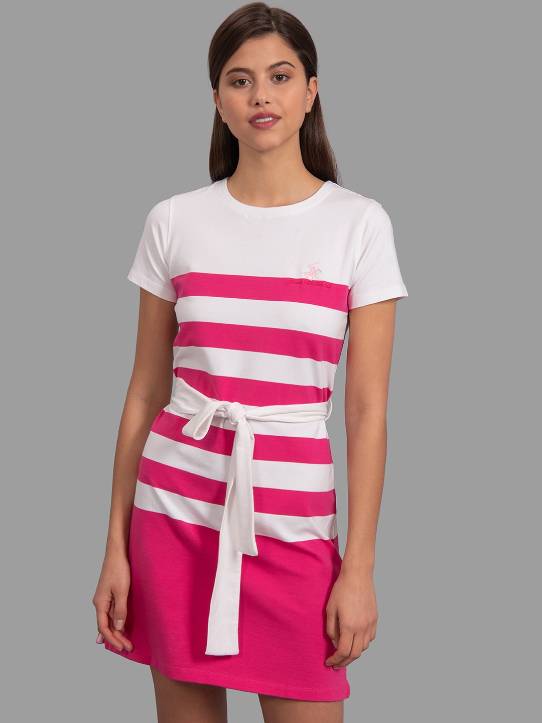 

Beverly Hills Polo Club Women Pink Colourblocked Sheath Dress