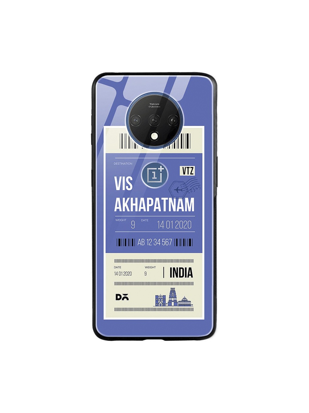

DailyObjects Blue & White Visakhapatnam City Tag OnePlus 7T Glass Case