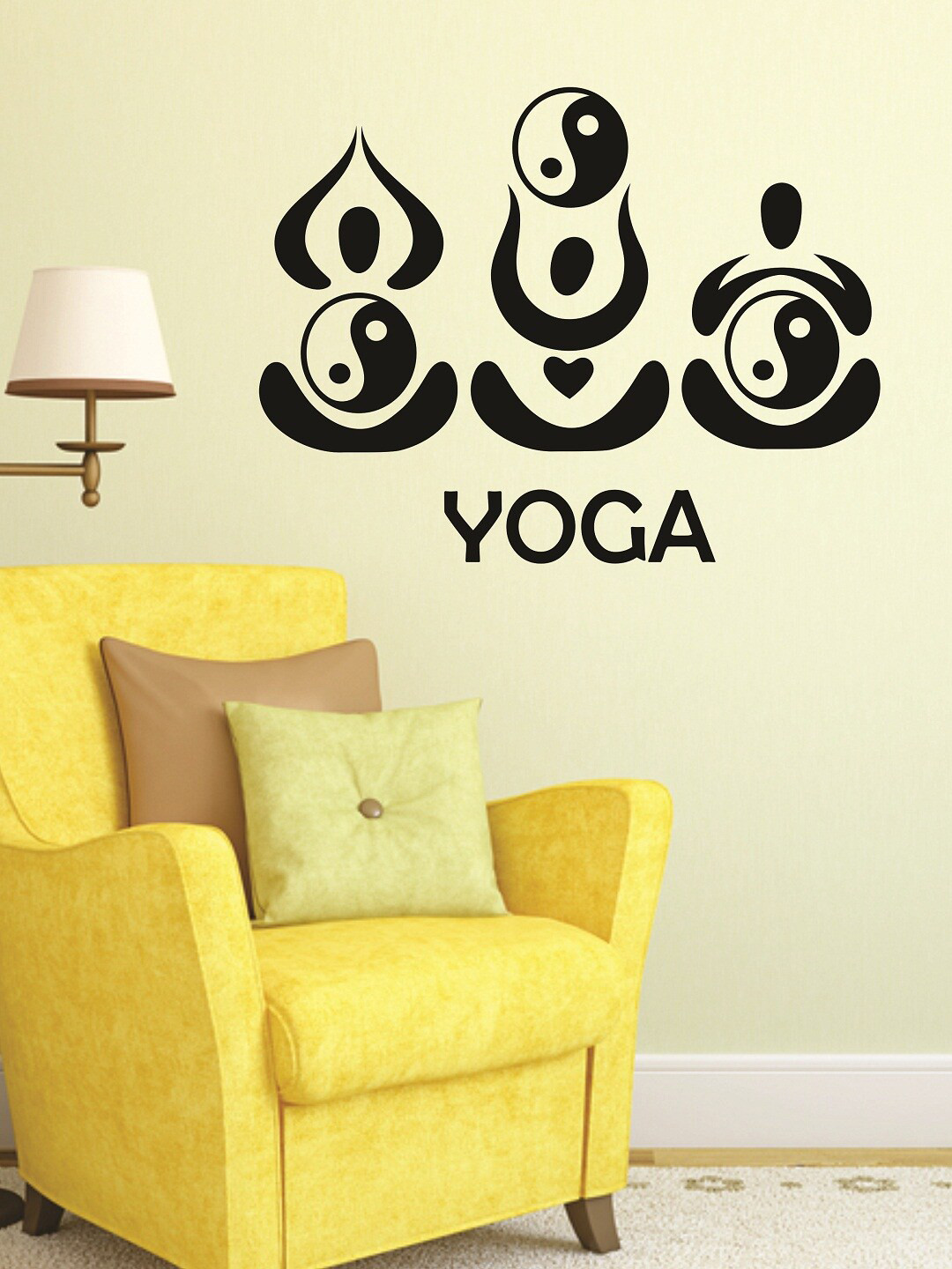 

WALLSTICK Black Yoga Large Vinyl Wall Sticker