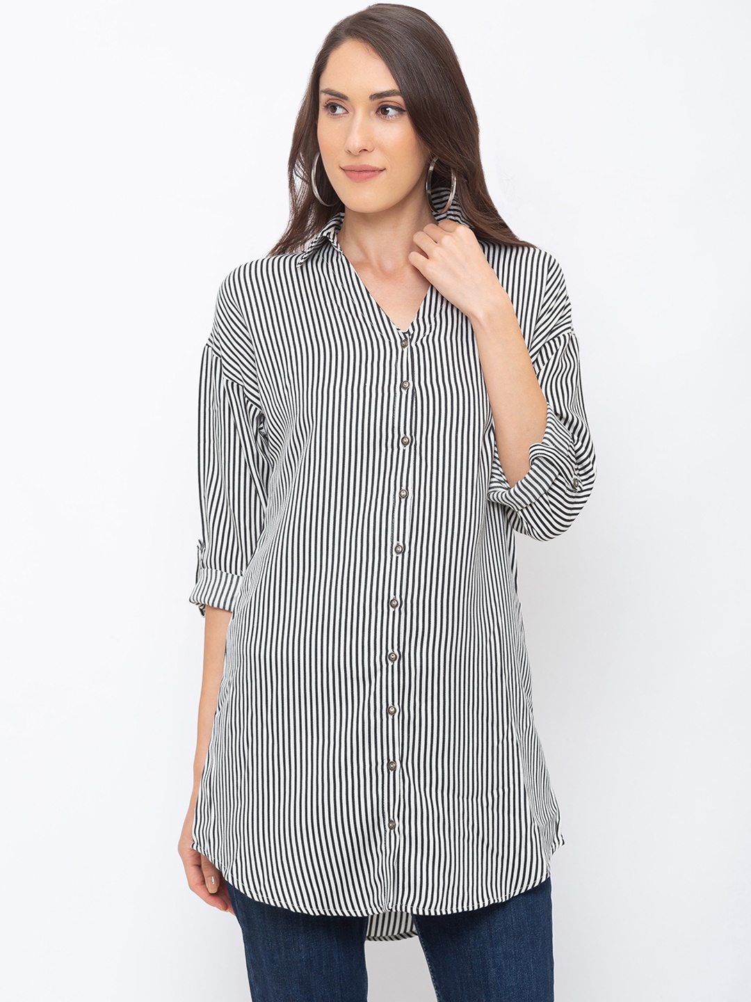 

Globus Women Black Striped Shirt