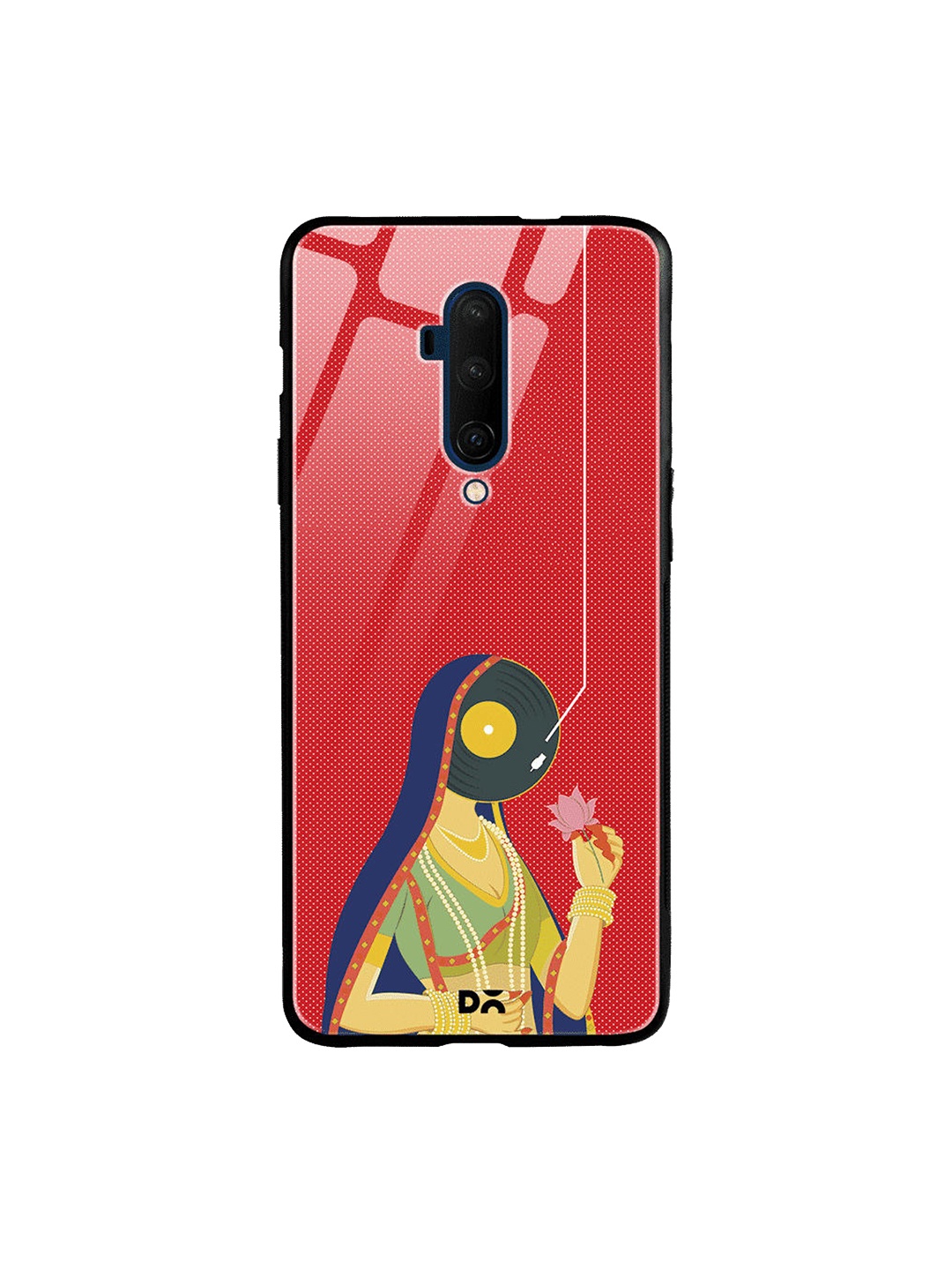 

DailyObjects Red & Blue Disk Queen OnePlus 7 Pro Glass Case