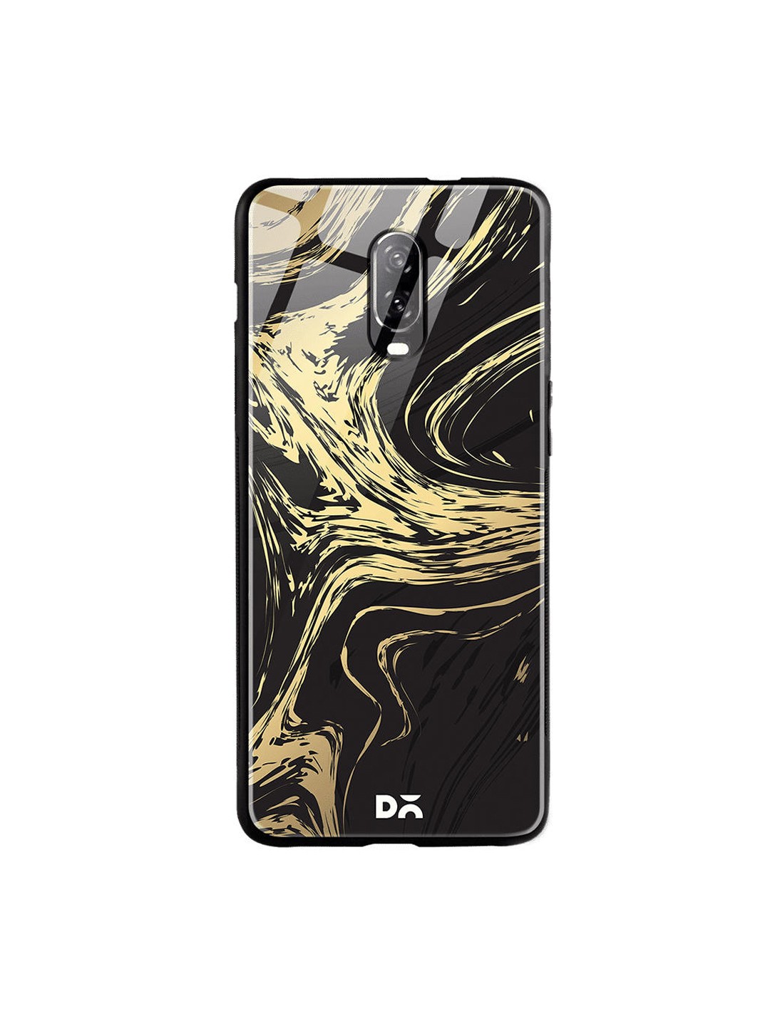 

DailyObjects Black & Gold-Toned Marble Art OnePlus 6T Glass Cover
