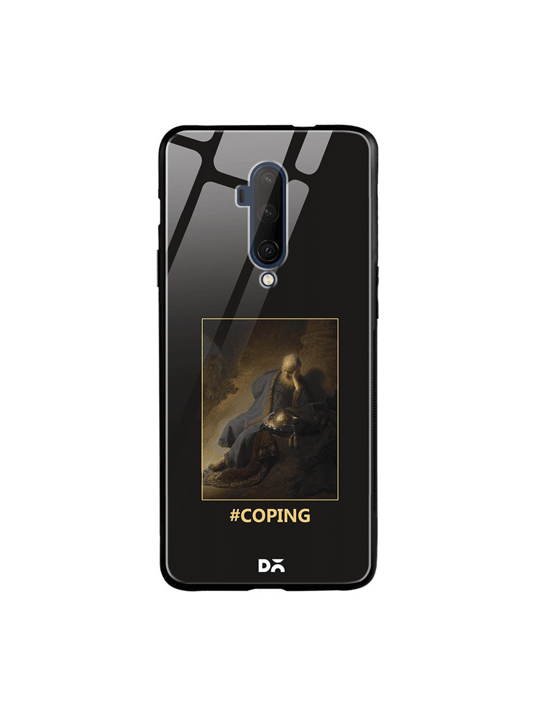 

DailyObjects Black & Gold-Toned Coping OnePlus 7T Pro Glass Case