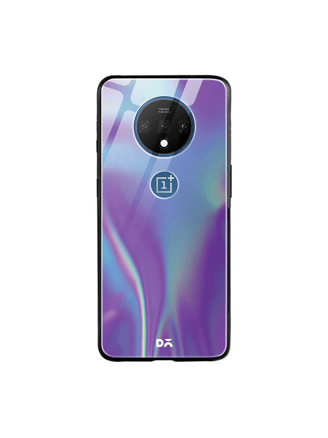 DailyObjects Blue & Purple Holo Satin OnePlus 7T Glass Case
