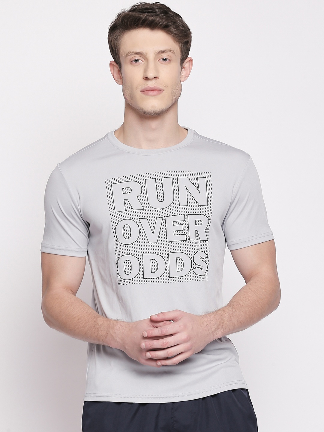 

Ajile by Pantaloons Men Grey Printed Round Neck T-shirt
