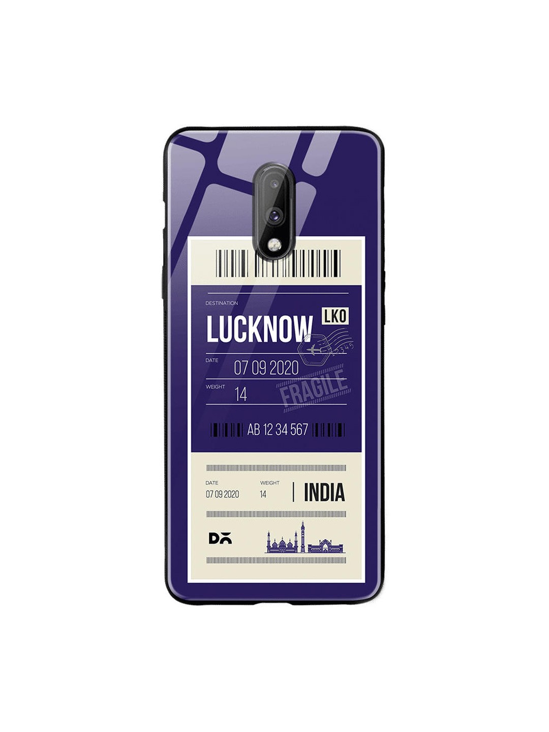 

DailyObjects Blue & White Lucknow City Tag OnePlus 7 Glass Cover
