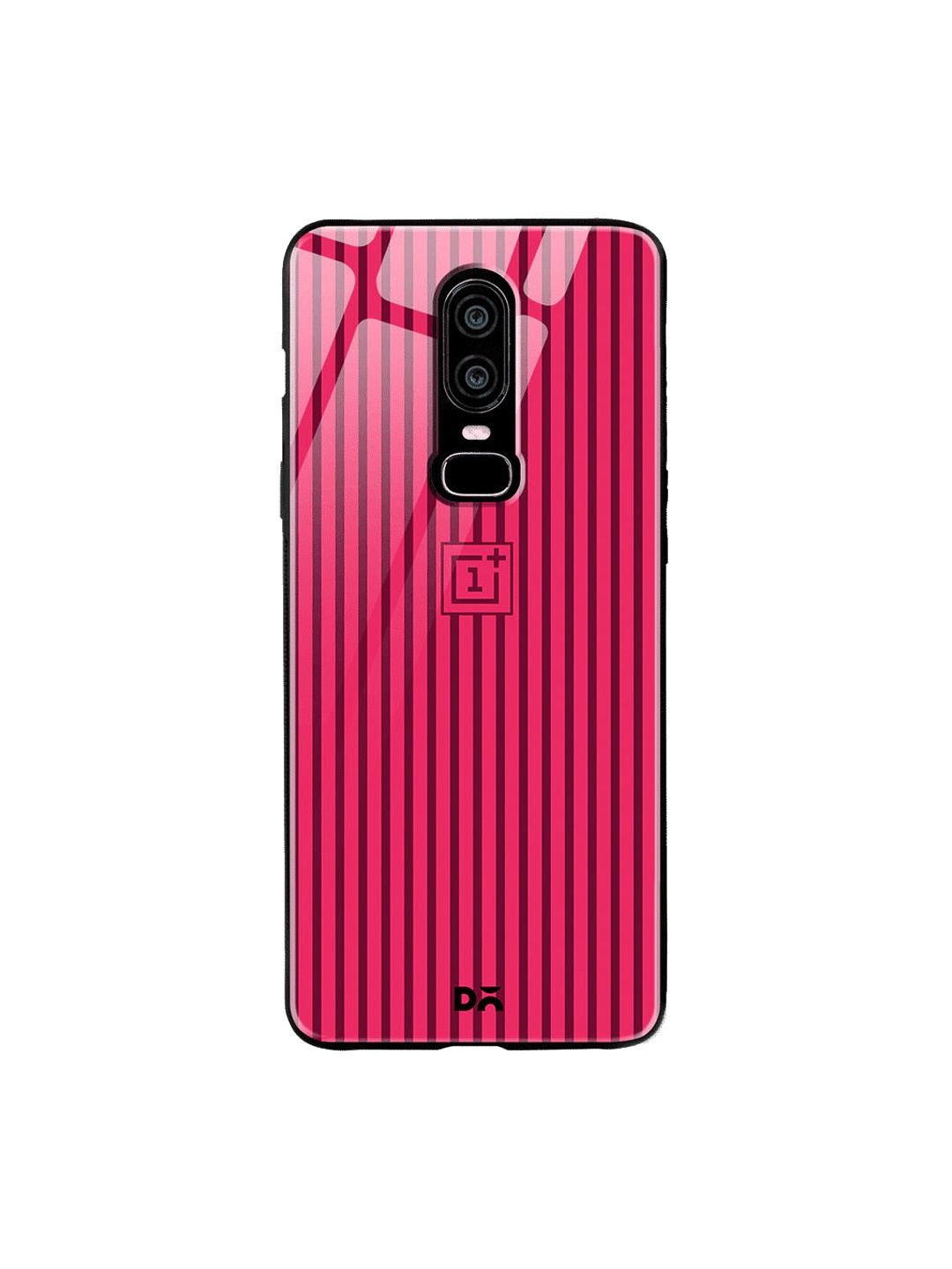 

DailyObjects Magenta & Grey Stripes OnePlus 6 Glass Cover
