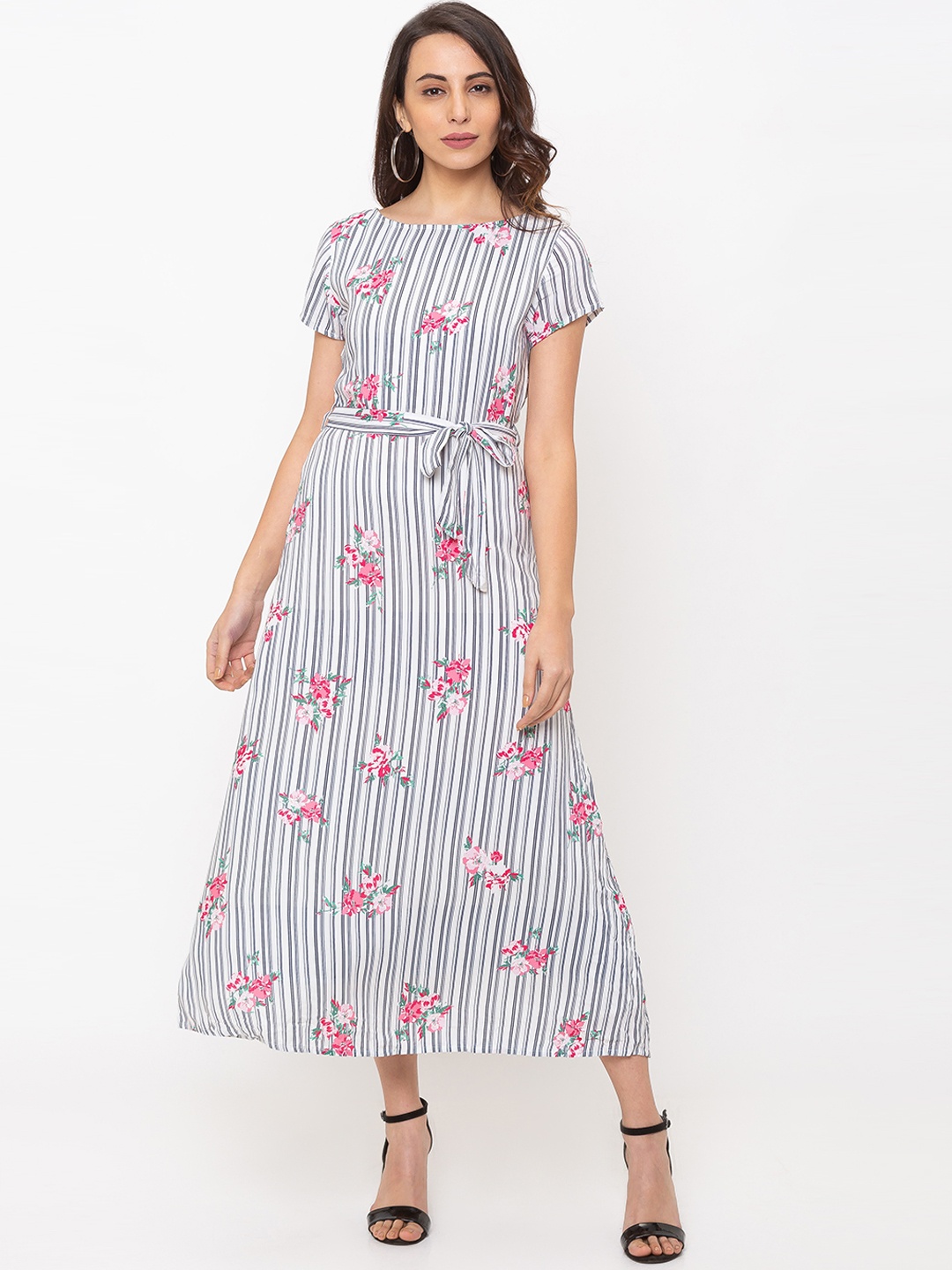 

Globus Women White Printed A-Line Dress