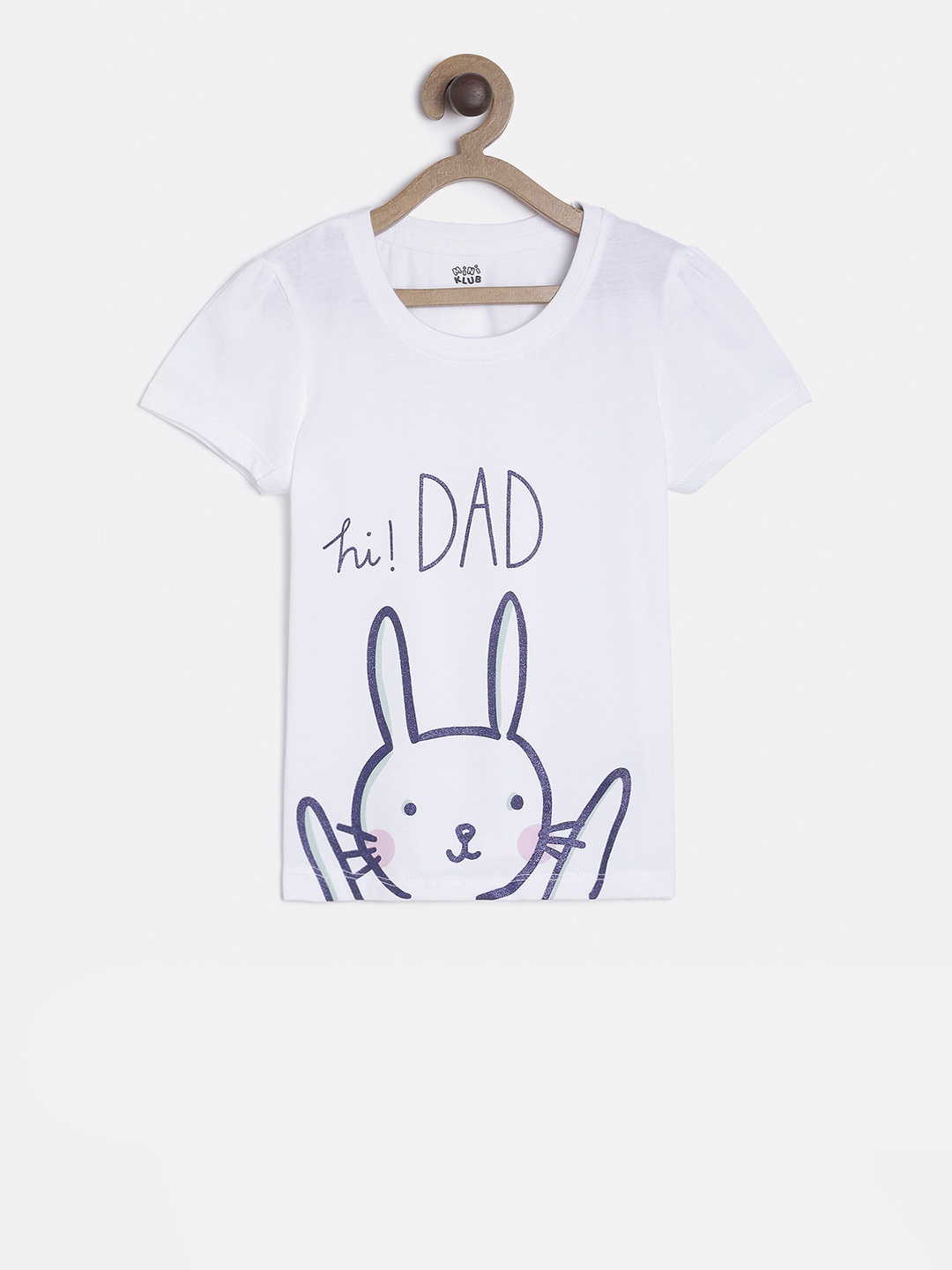 

MINI KLUB Girls White Printed Pure Cotton Top