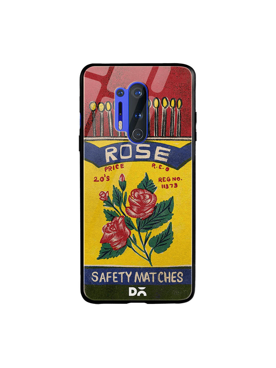 

DailyObjects Yellow & Red Rose Matchbox OnePlus 8 Pro Glass Mobile Case