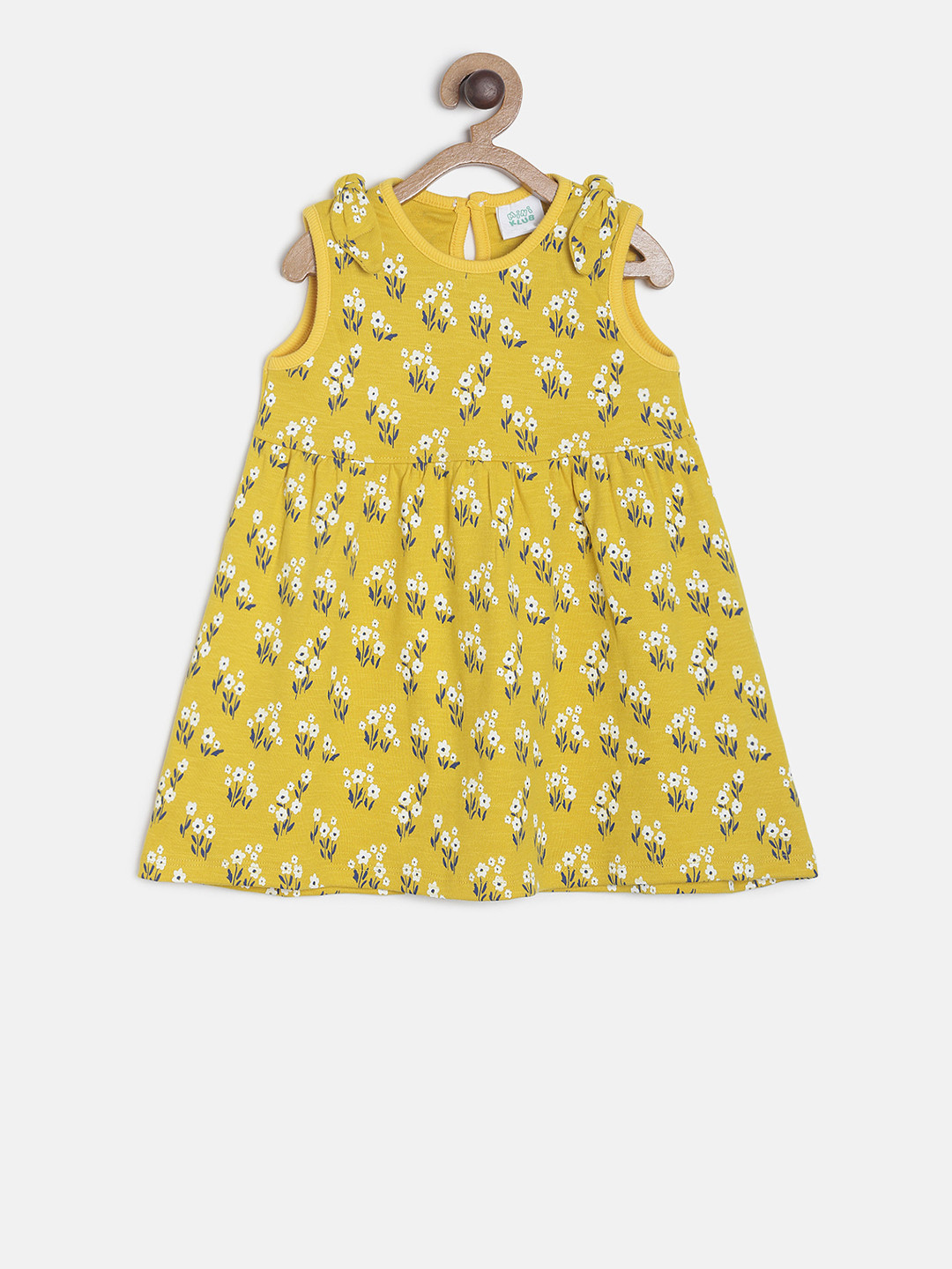 

MINI KLUB Girls Yellow Printed A-Line Dress