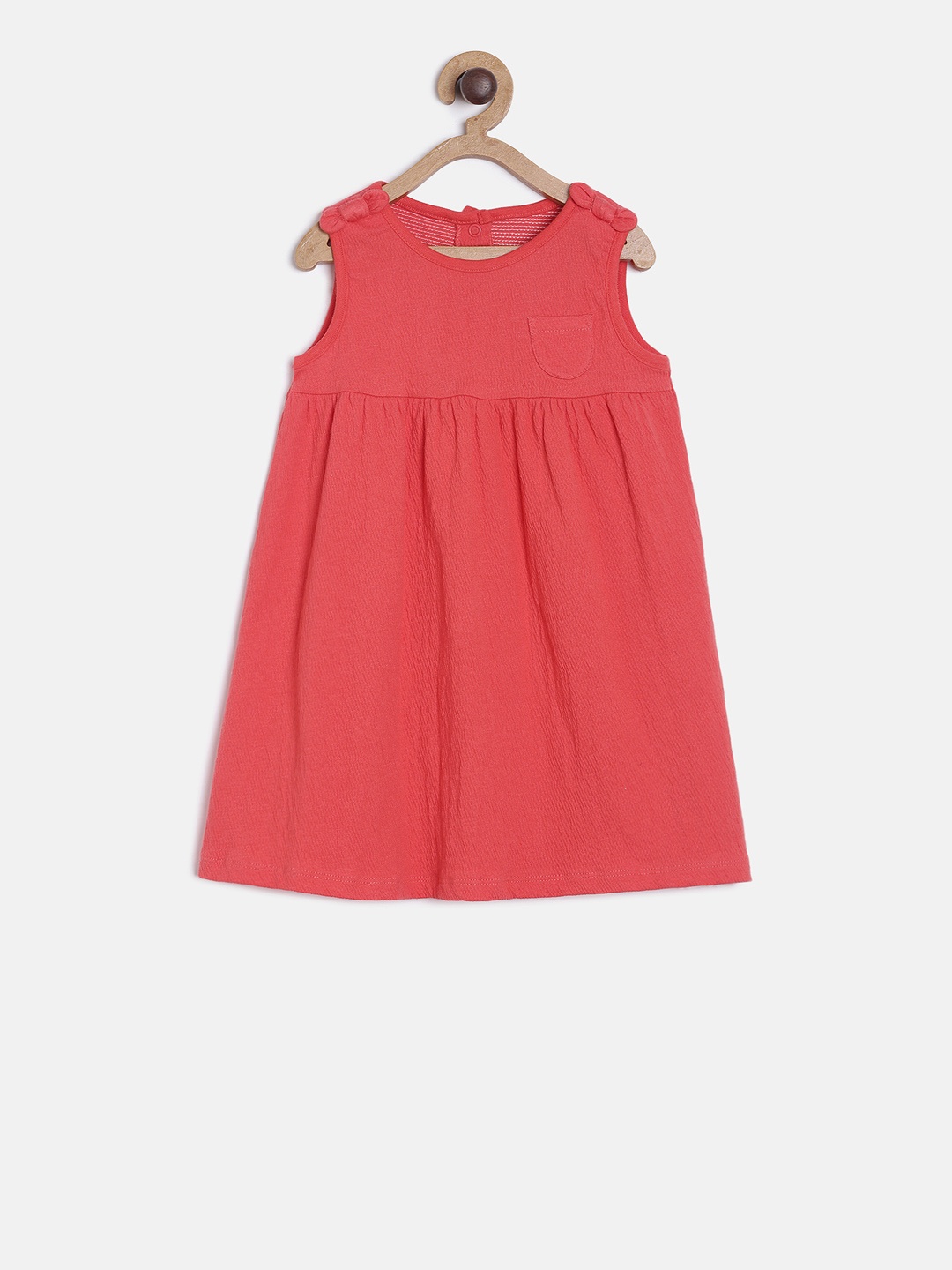 

MINI KLUB Infant Girls Coral Solid Fit and Flare Dress