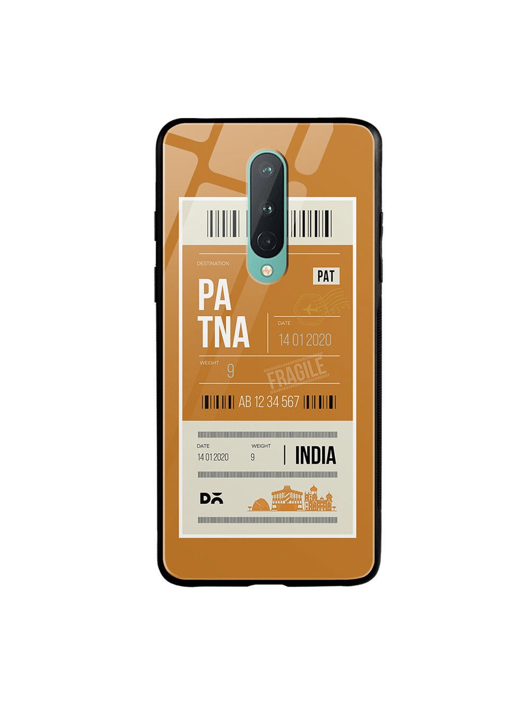 

DailyObjects Brown & White Patna City Tag OnePlus 8 Glass Case