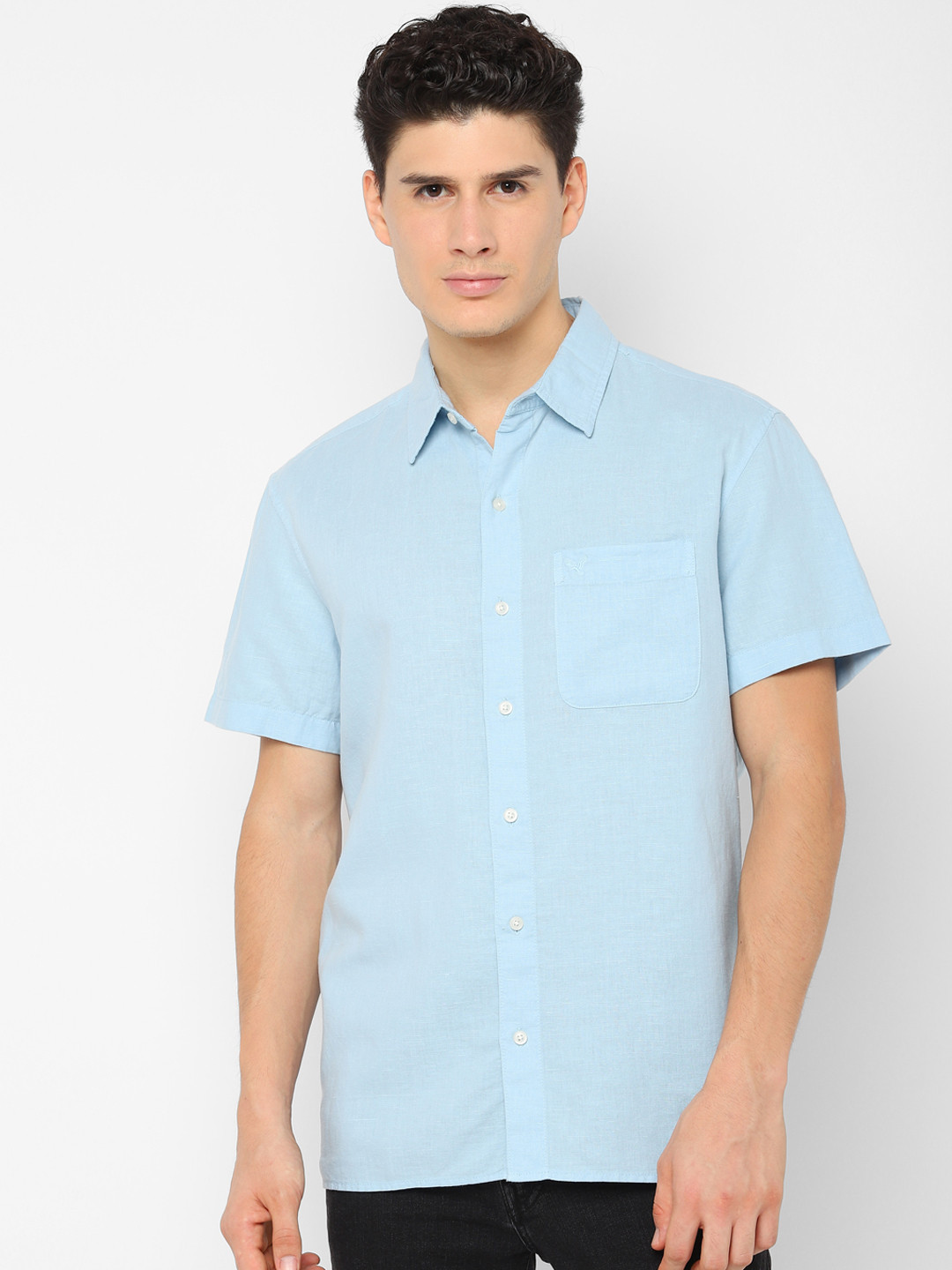 

AMERICAN EAGLE OUTFITTERS Men Blue Classic Regular Fit Solid Casual Shirt