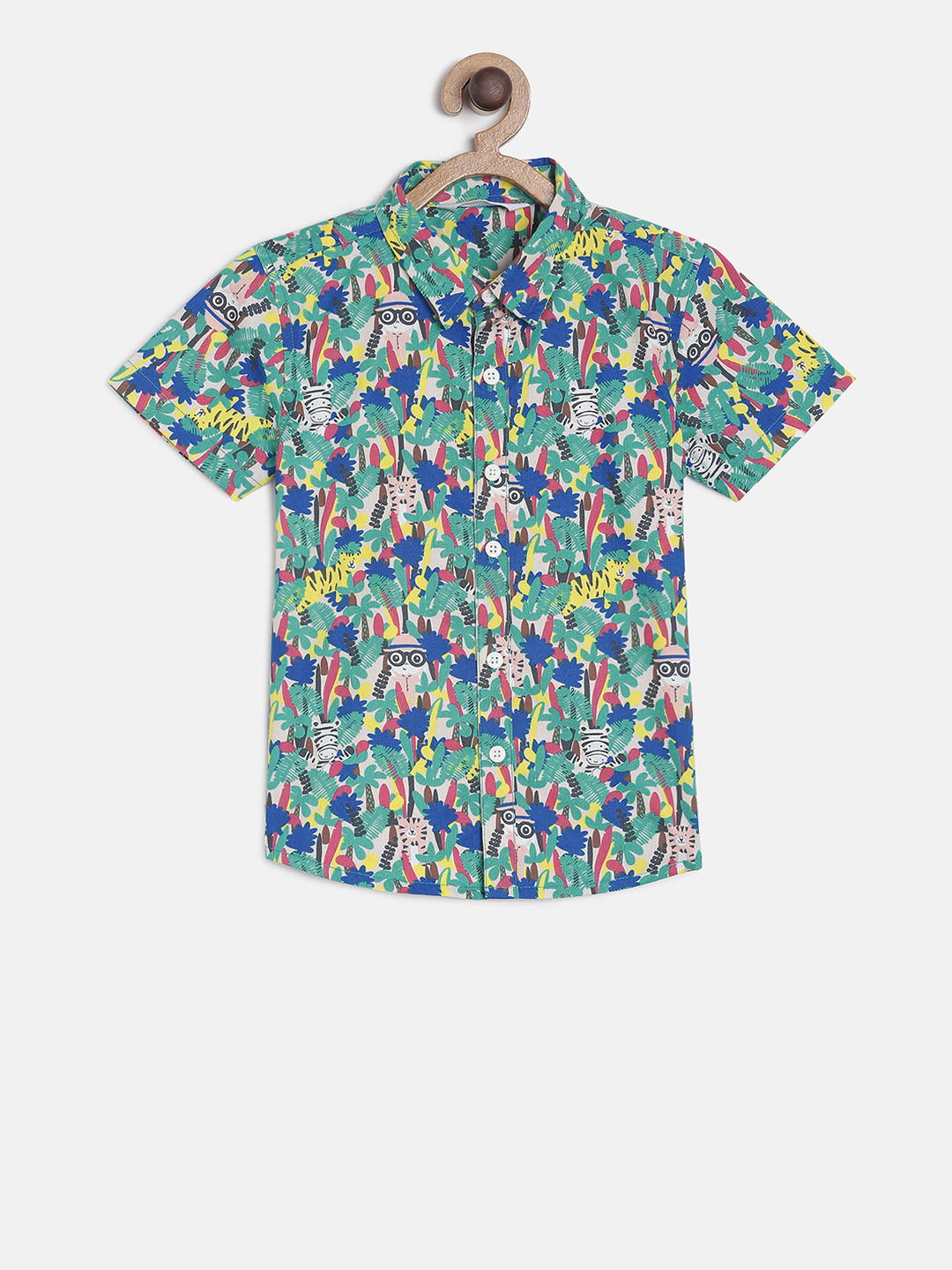 

MINI KLUB Boys Multicoloured Regular Fit Printed Casual Shirt, Multi