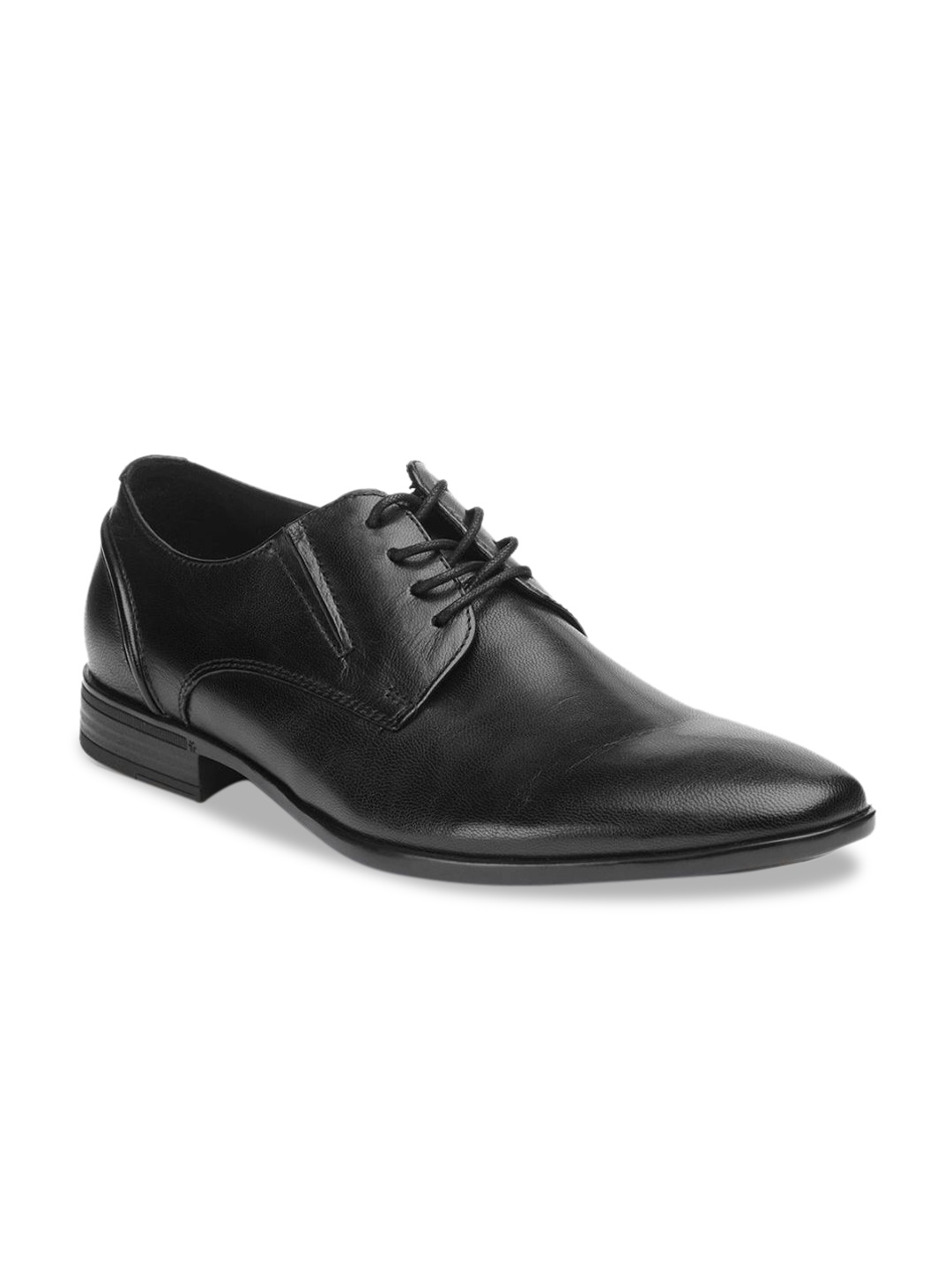

Kenneth Cole Men Black Solid Leather Formal Derbys