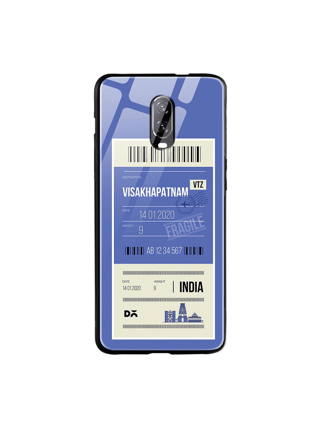 

DailyObjects Blue & White Visakhapatnam City Tag OnePlus 6T Glass Cover