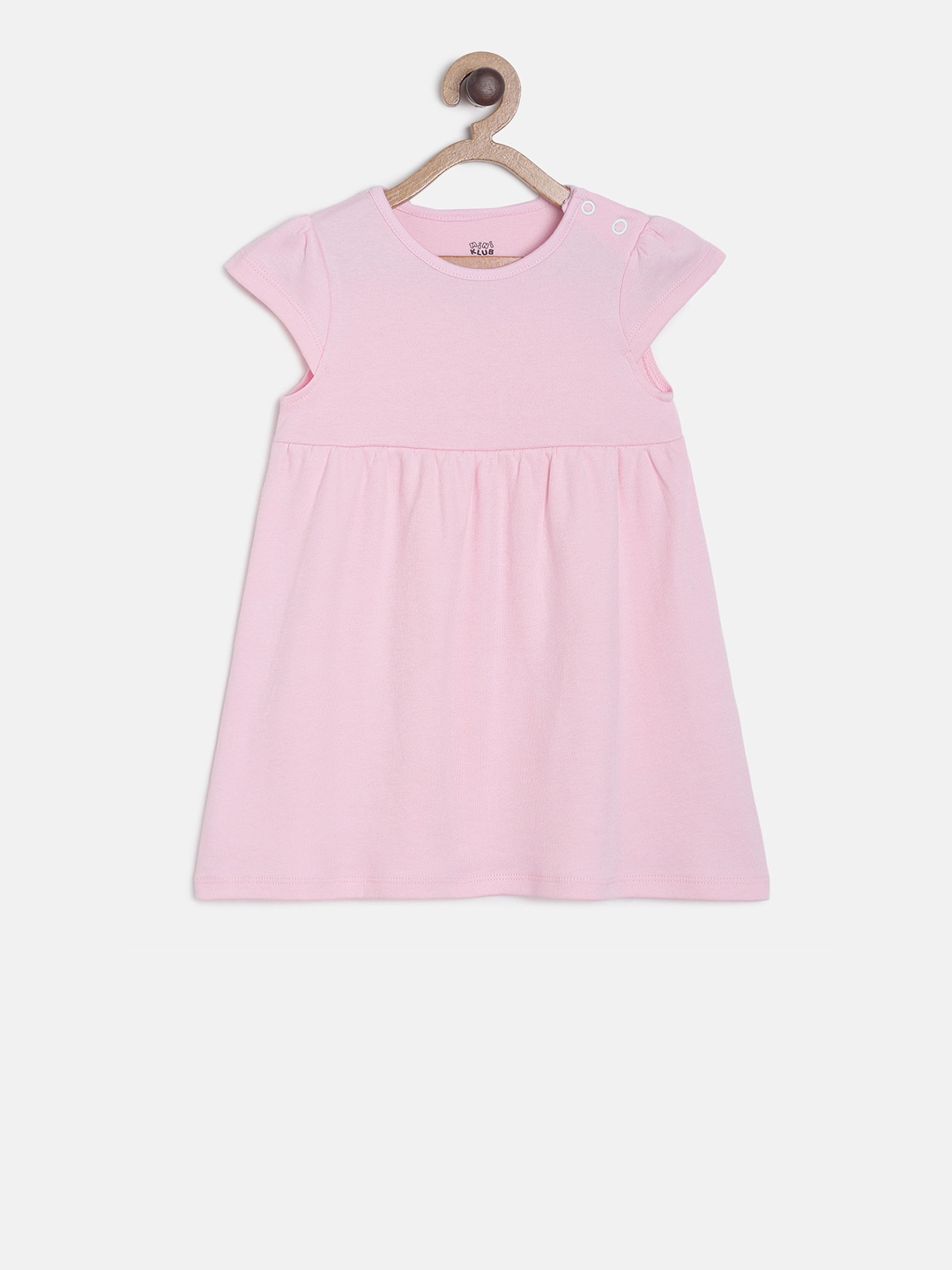 

MINI KLUB Infant Girls Pink Solid Fit and Flare Dress