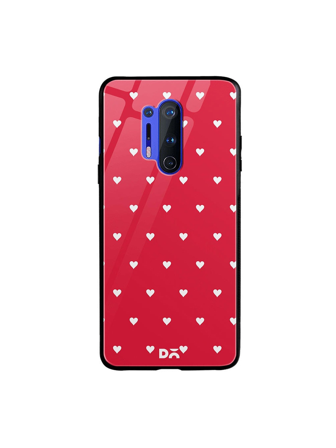 DailyObjects Red & White Rose Hearts OnePlus 8 Pro Glass Case