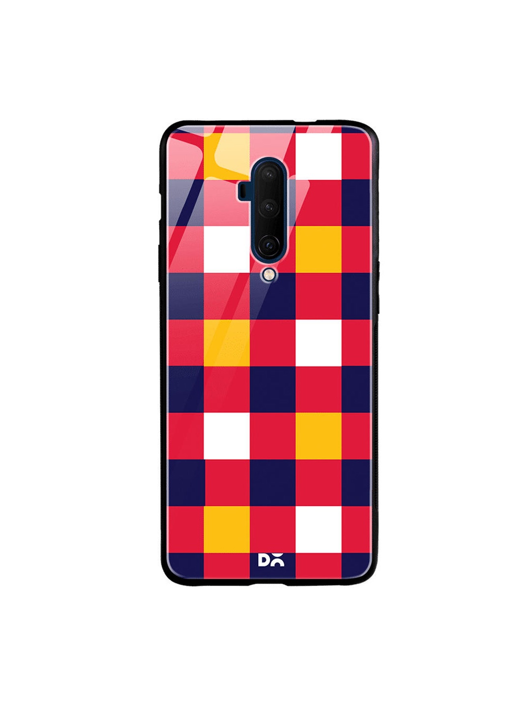 

DailyObjects Red & Blue Quartet Checks 4 OnePlus 7T Pro Glass Case