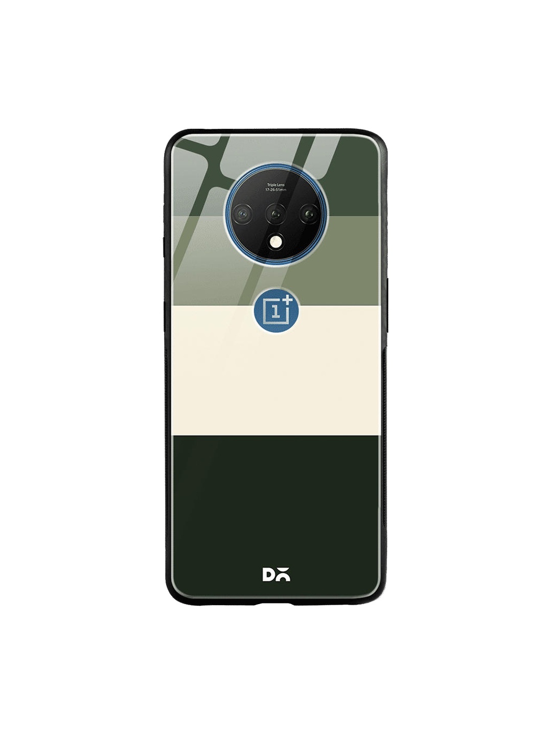 DailyObjects Green & Beige Quad OnePlus 7T Glass Case