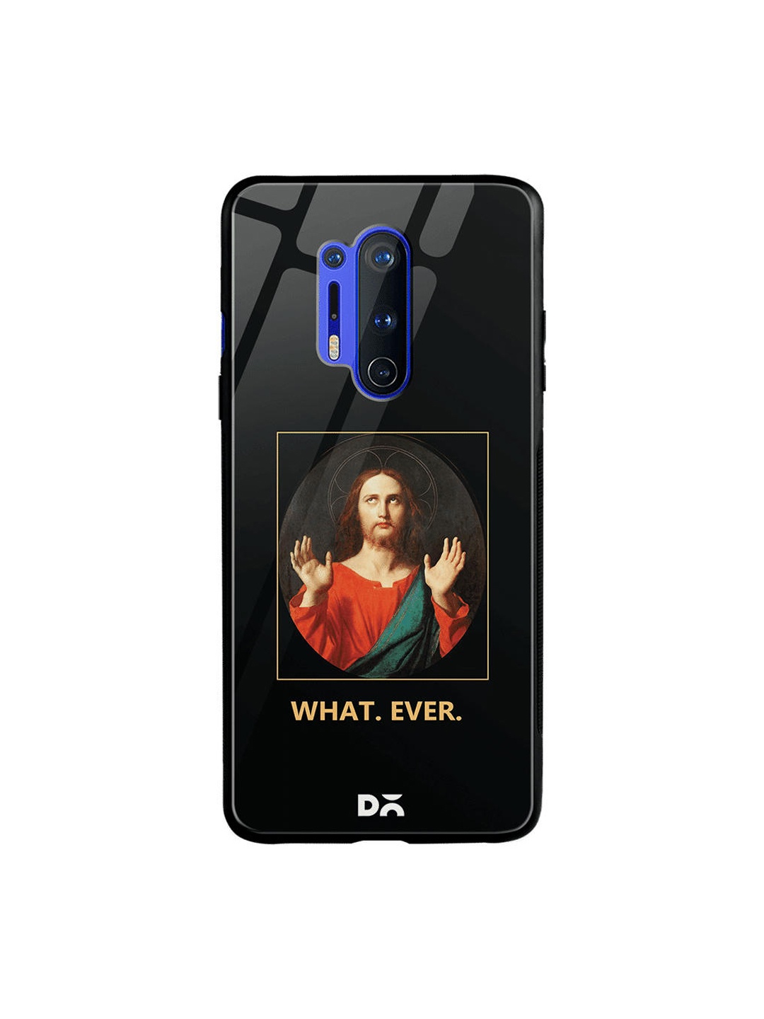 DailyObjects Black & Orange What Ever OnePlus 8 Pro Glass Case