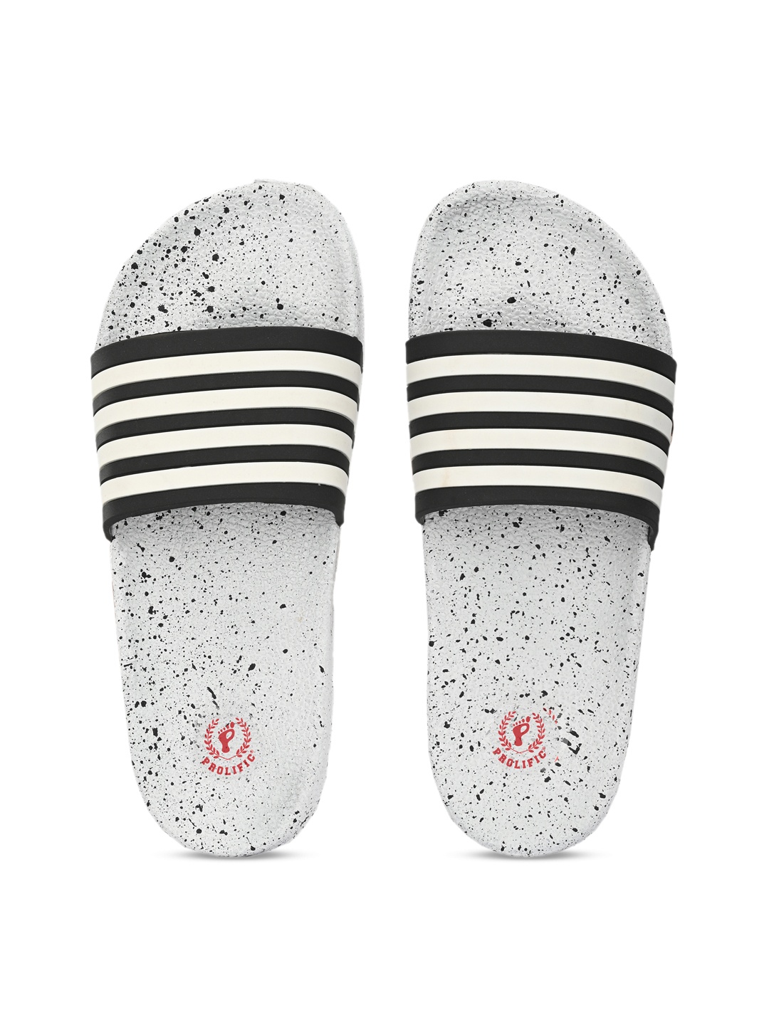 

Prolific Men White & Black Striped Sliders