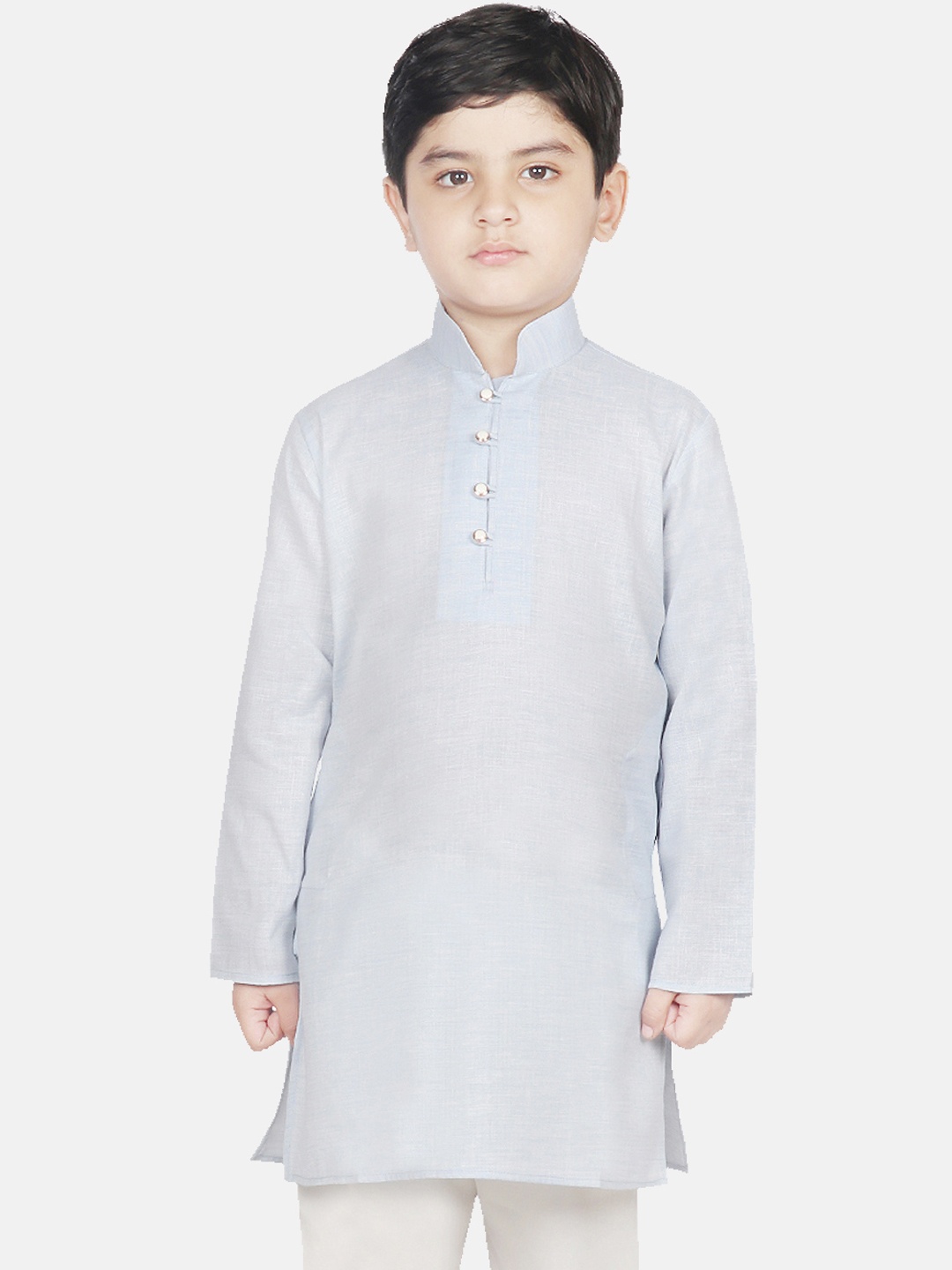 

SG YUVRAJ Boys Turquoise Blue Solid Straight Kurta