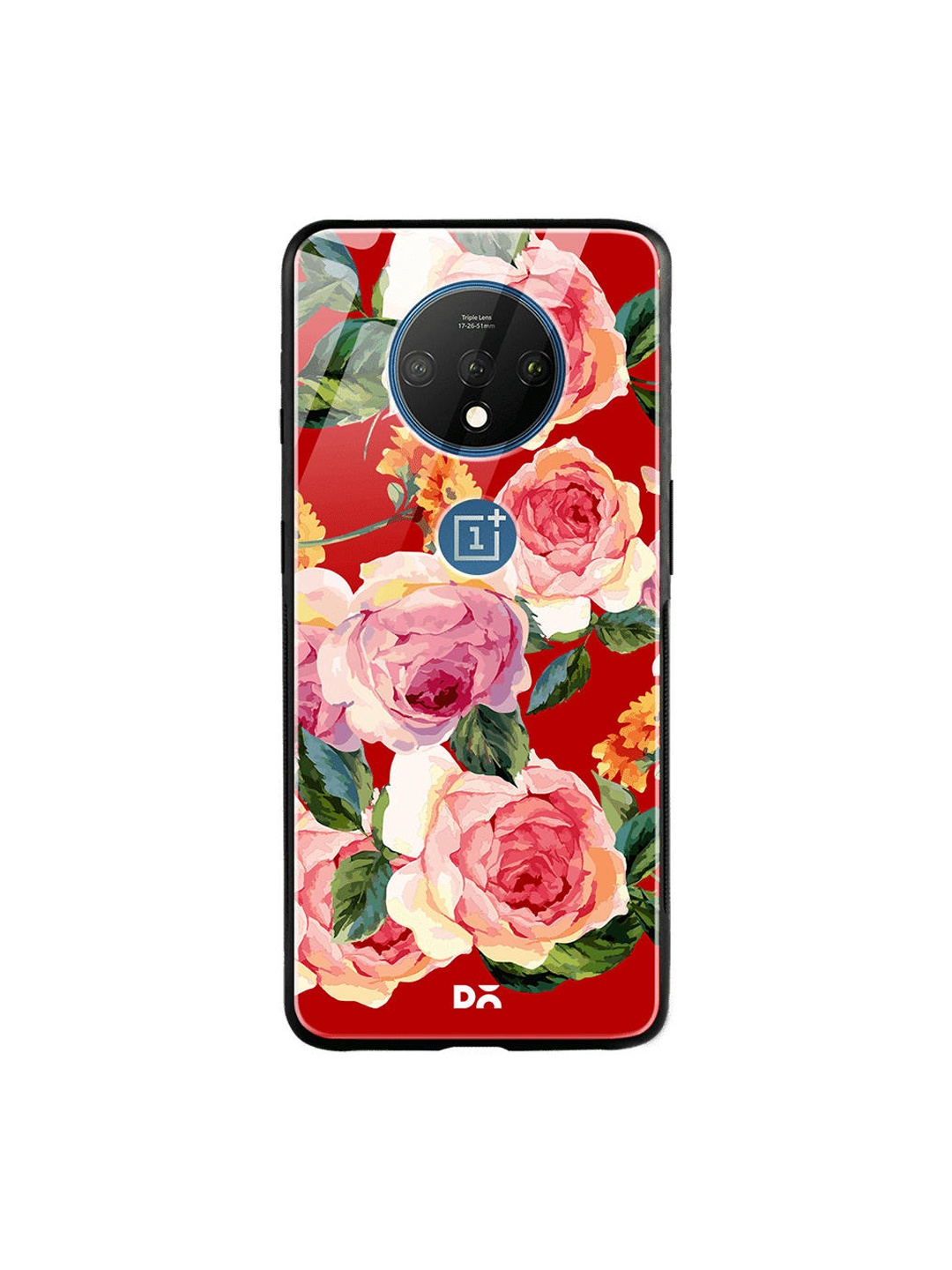 

DailyObjects Pink & Red Valley OnePlus 7T Glass Case