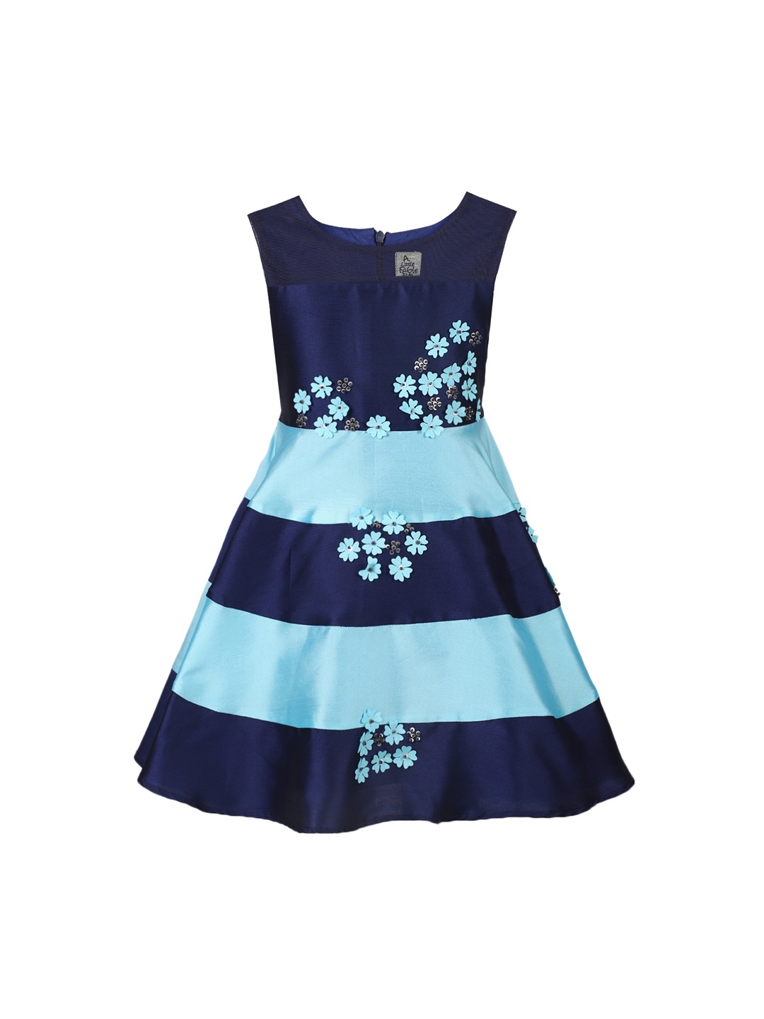 

A Little Fable Girls Navy Blue Embellished Fit and Flare Dress