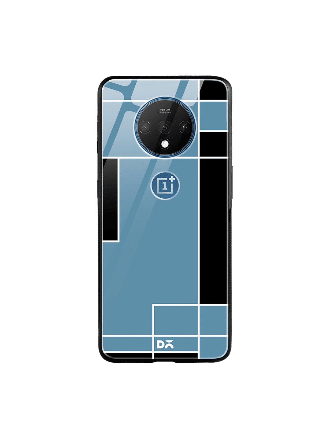 DailyObjects Teal Blue & Black Blueberry Blocks OnePlus 7T Glass Cover
