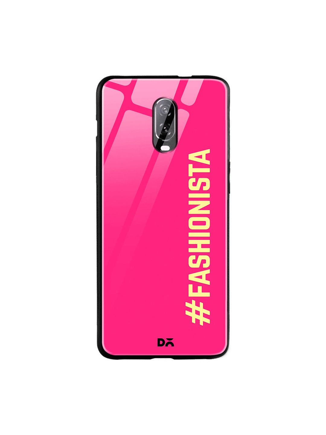 

DailyObjects Pink & Yellow Fashionista OnePlus 6 Glass Case