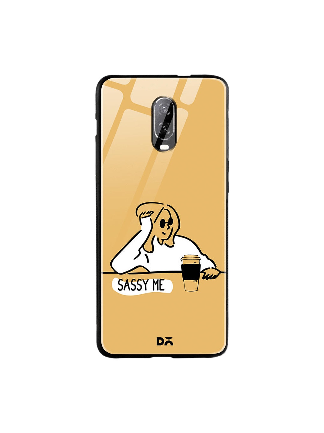 

DailyObjects Mustard Yellow & White Sassy Me OnePlus 6T Glass Case