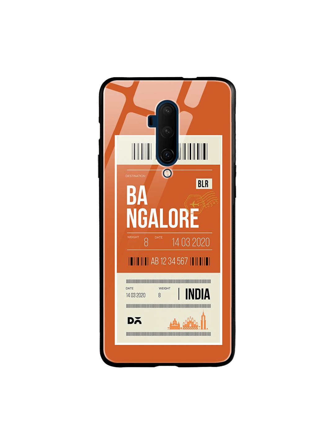 

DailyObjects Orange & Beige Bangalore City Tag OnePlus 7T Pro Glass Cover