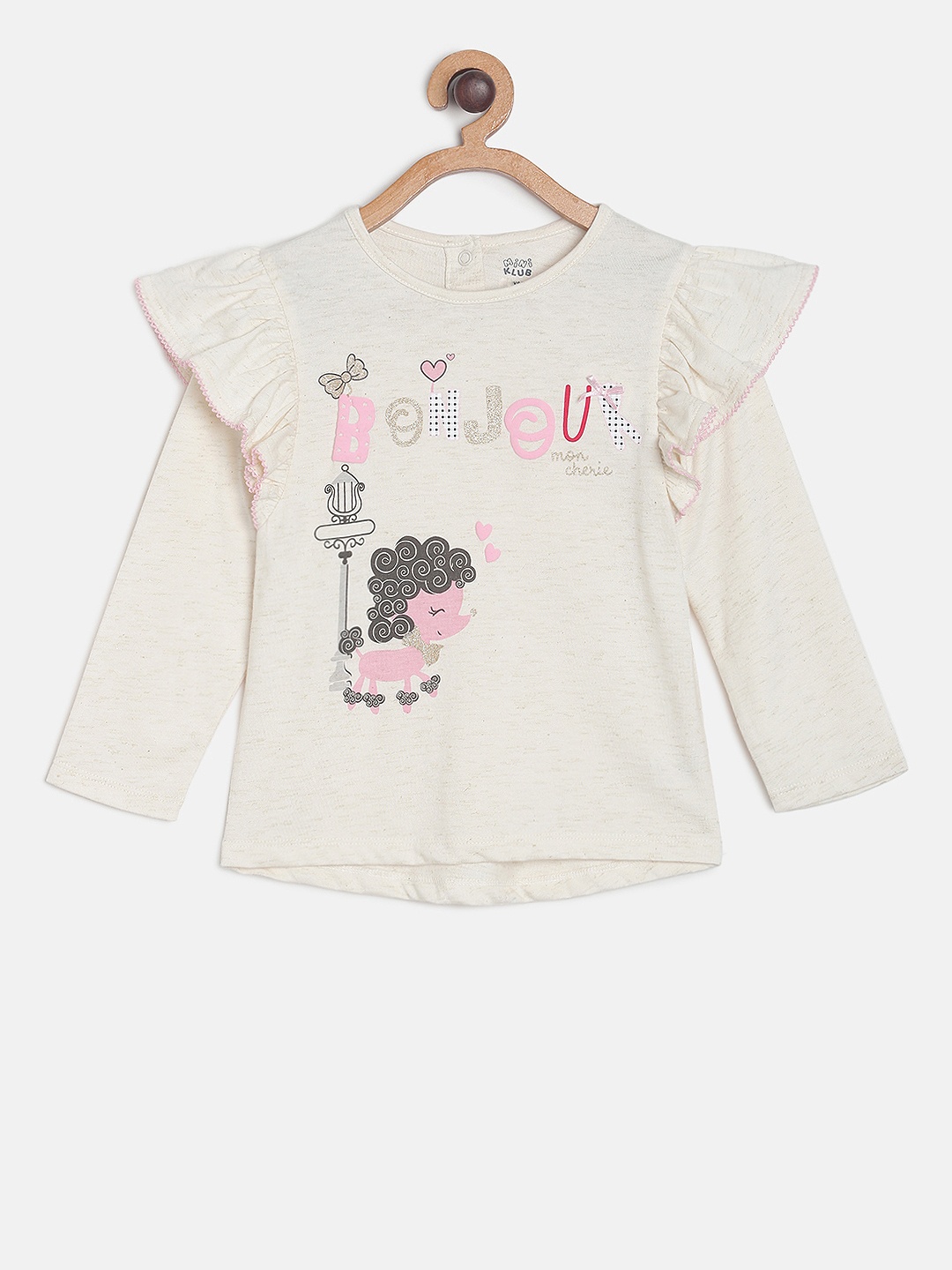 

MINI KLUB Girls Off-White Printed Top