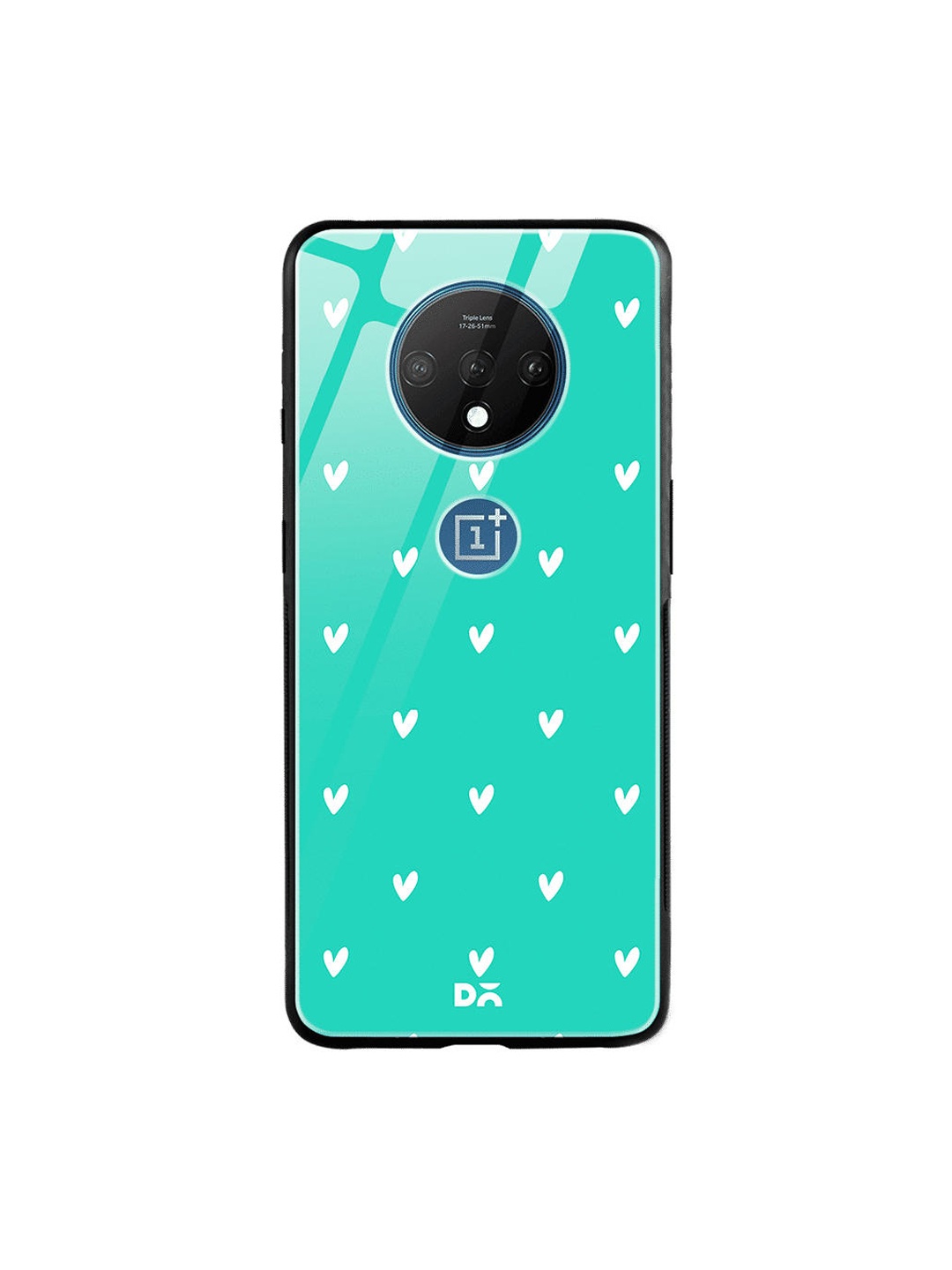 

DailyObjects Turquoise Blue & White Bundle Heart OnePlus 7T Glass Case