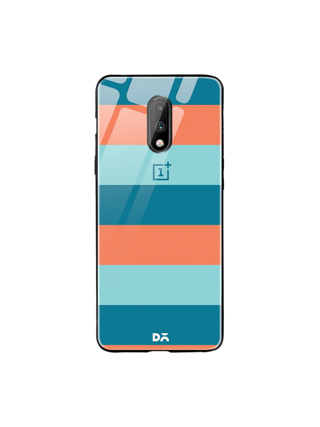 

DailyObjects Teal Blue & Orange Sumer Lines OnePlus 7 Glass Case