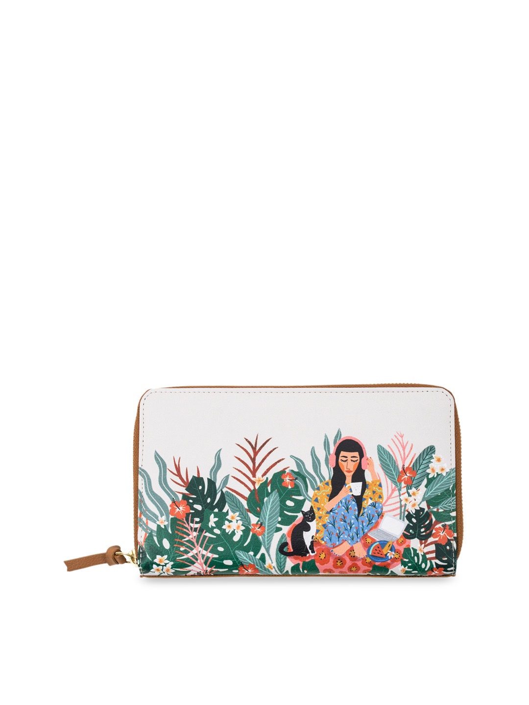 

Chumbak Women Multicoloured Floral Print Zip Around Wallet, Multi