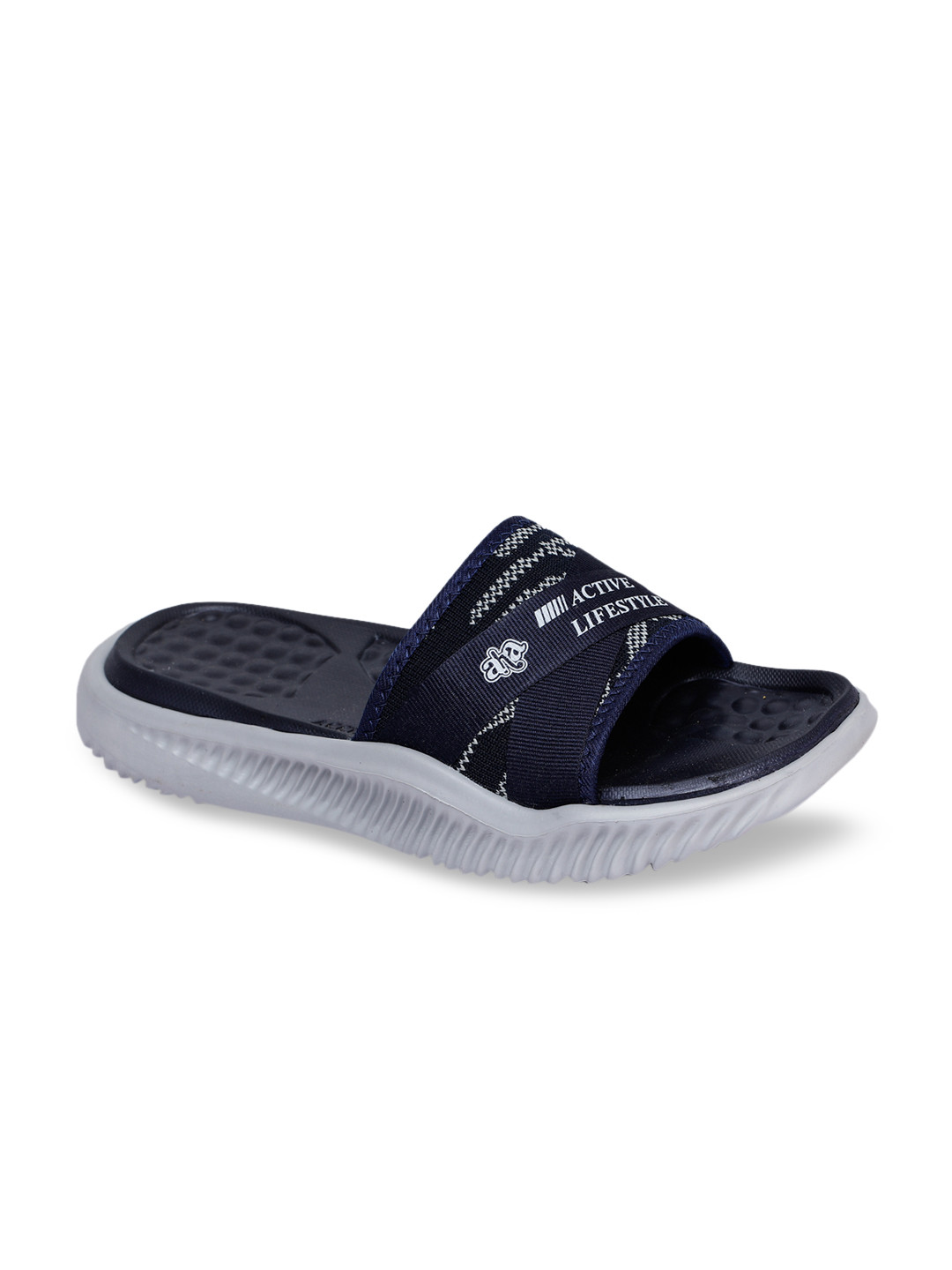 

Liberty Men Navy Blue Solid Sliders