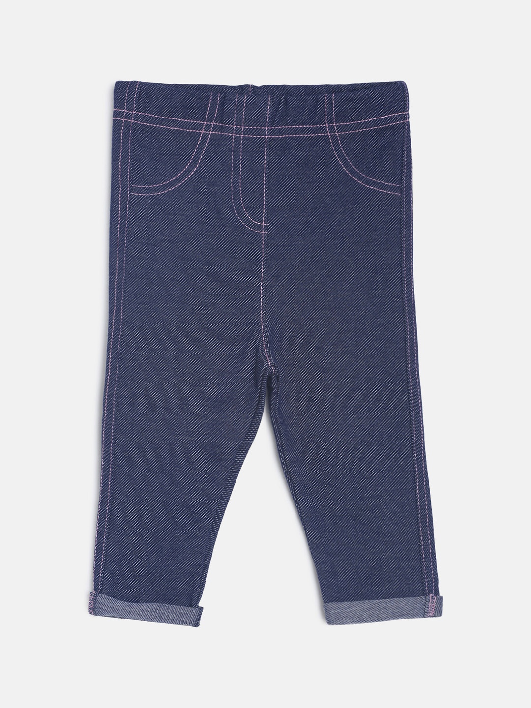 

MINI KLUB Girls Blue Solid Slim Fit Jeggings
